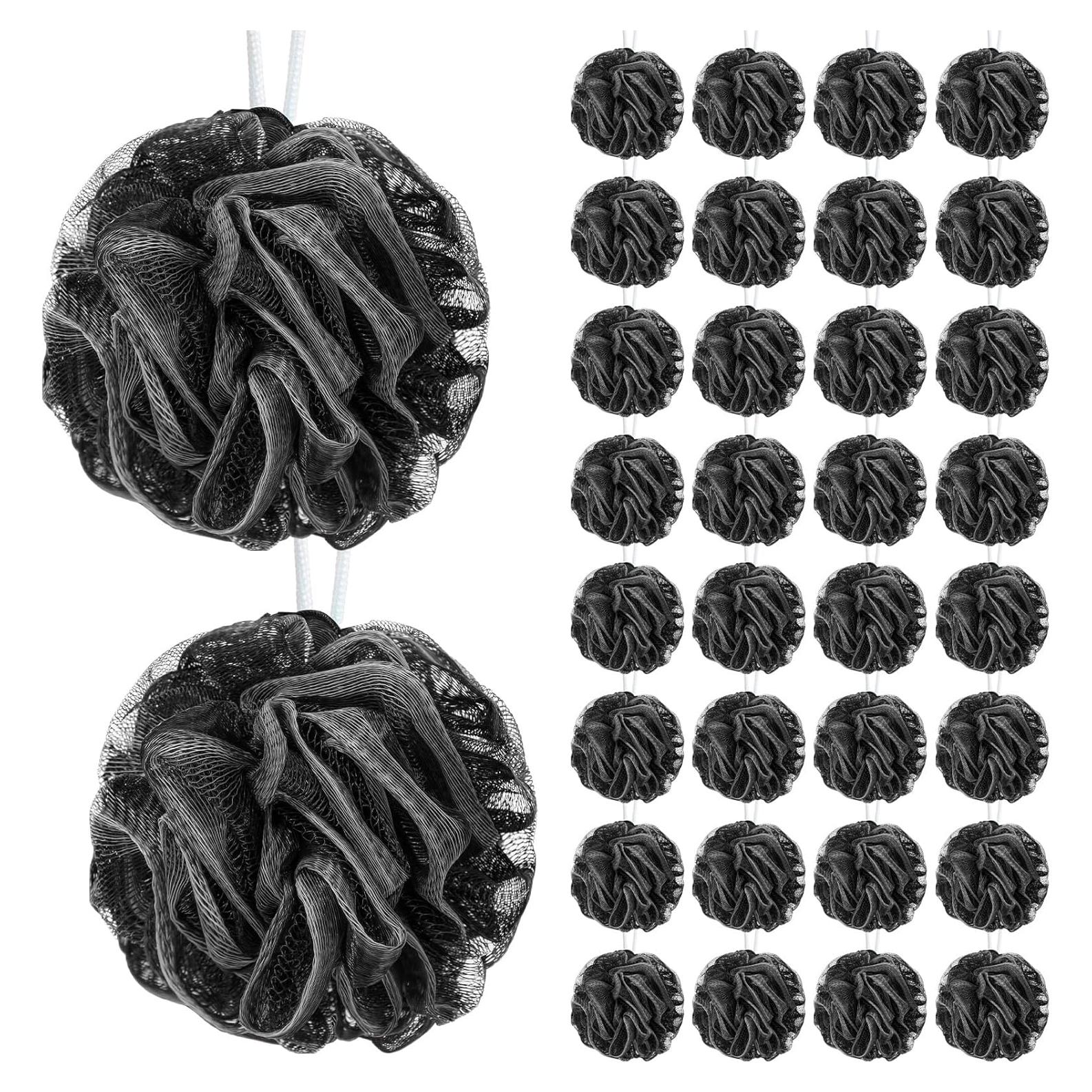 Esponjas de Baño Loofah Sunnyray 100 Pcs Suaves 20g Negro