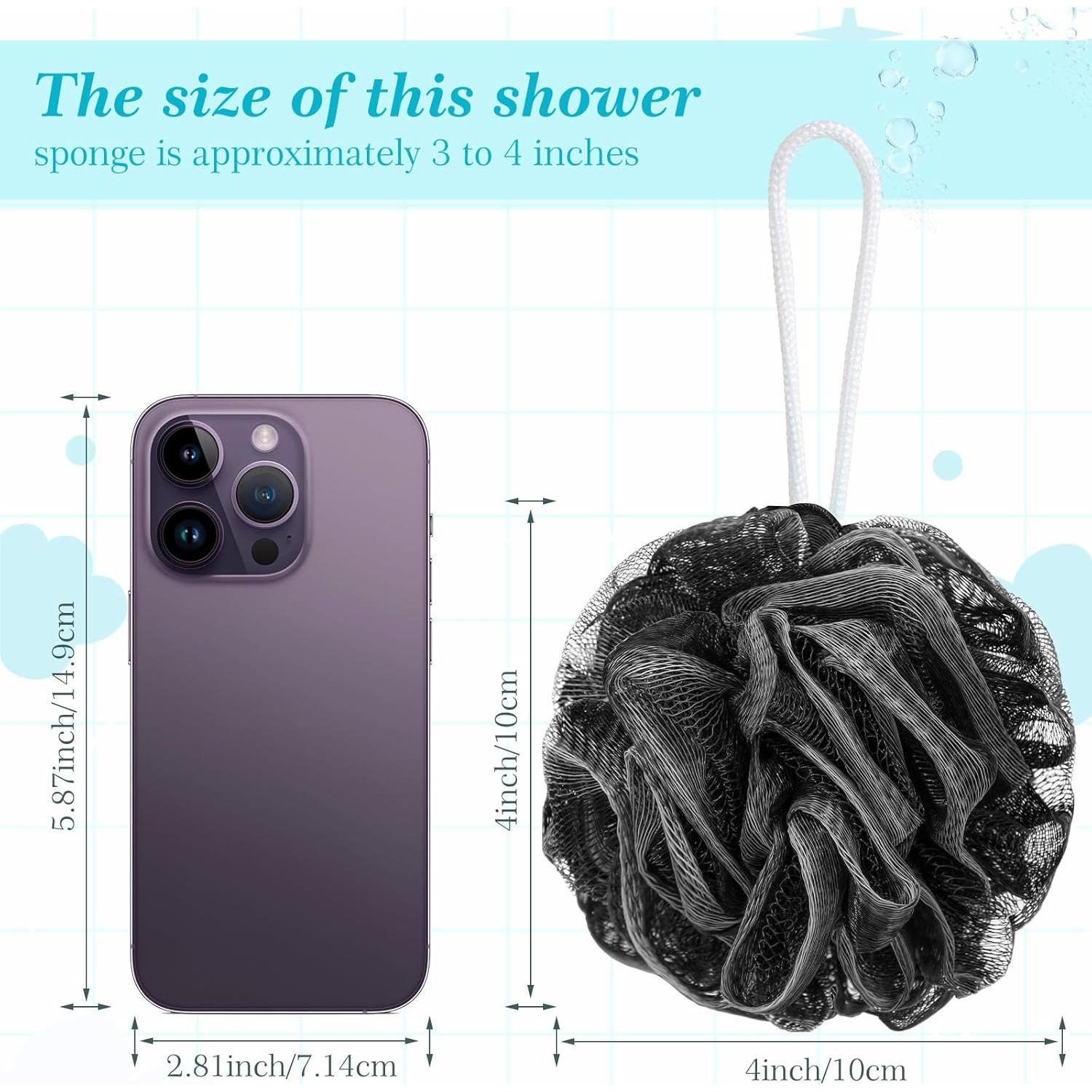 Esponjas de Baño Loofah Sunnyray 100 Pcs Suaves 20g Negro