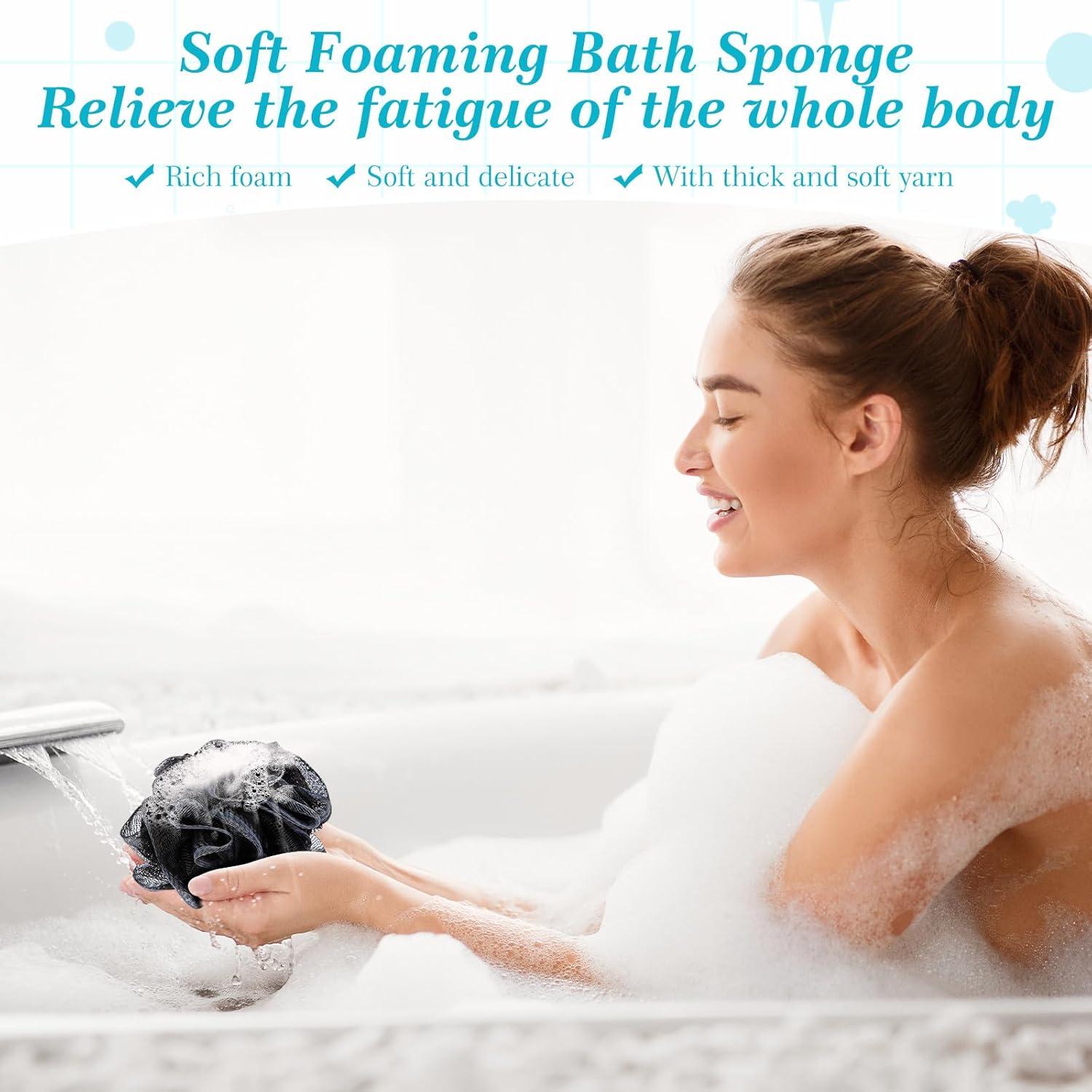 Esponjas de Baño Loofah Sunnyray 100 Pcs Suaves 20g Negro