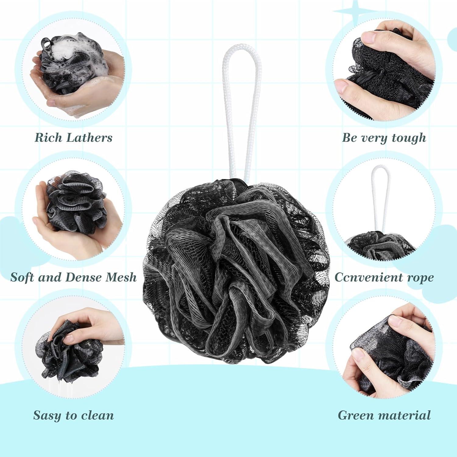 Esponjas de Baño Loofah Sunnyray 100 Pcs Suaves 20g Negro