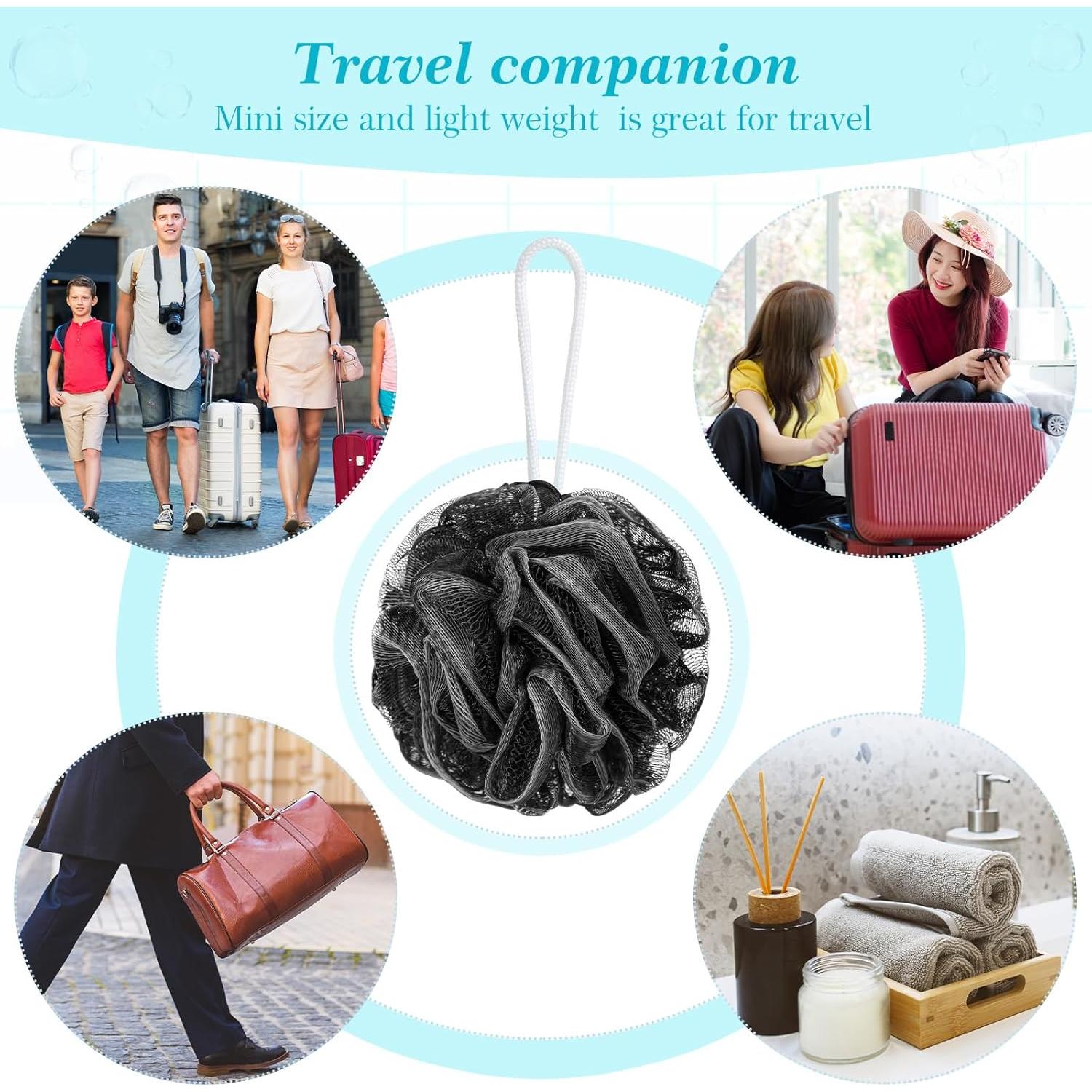 Esponjas de Baño Loofah Sunnyray 100 Pcs Suaves 20g Negro