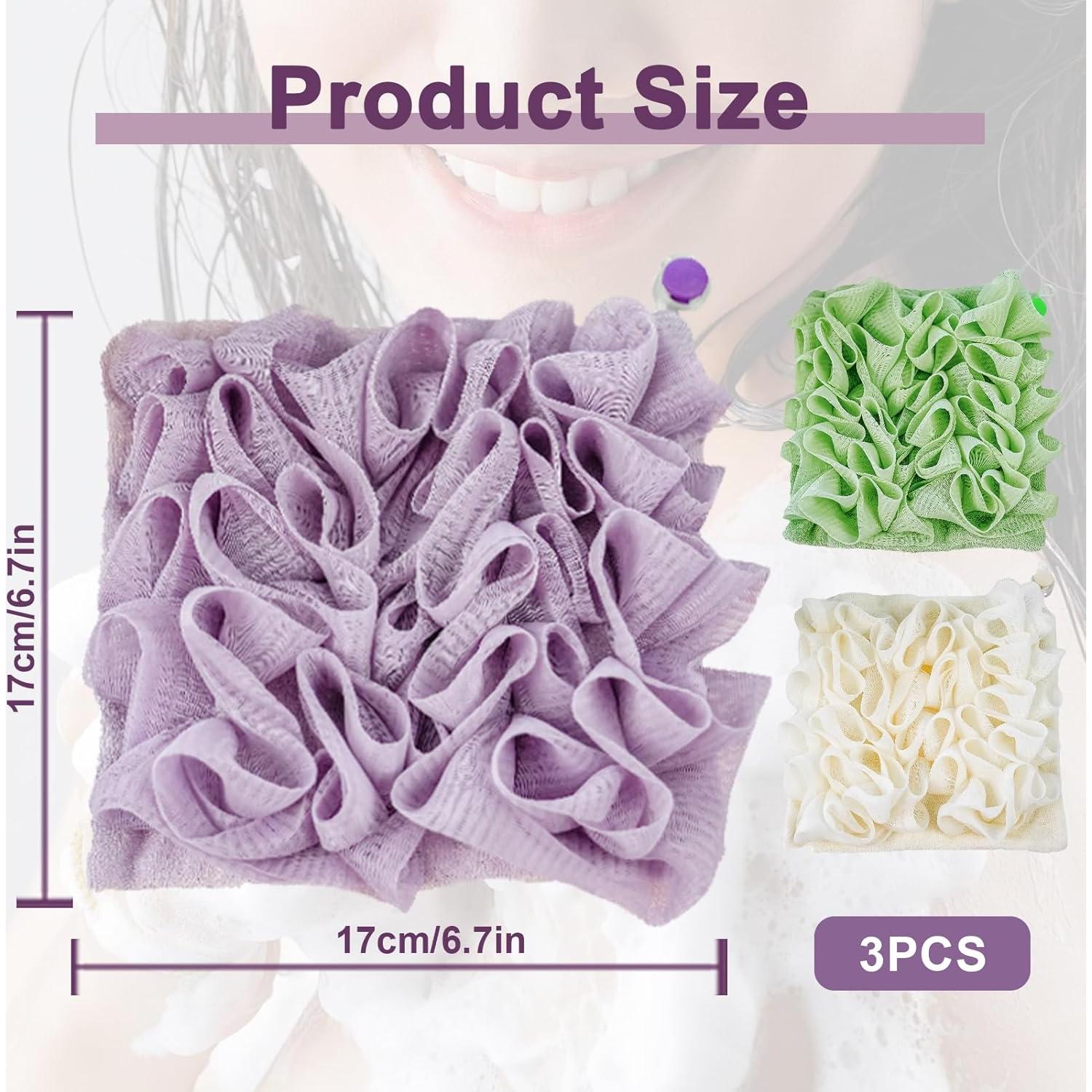 Set de 3 Esponjas de Lufa Lavables Jine para Ducha 2 en 1