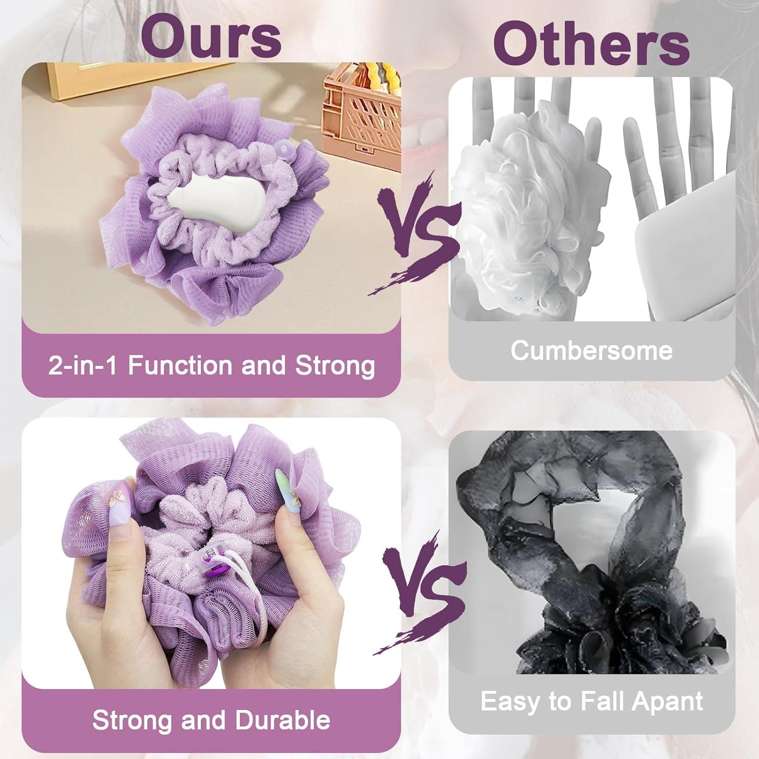 Set de 3 Esponjas de Lufa Lavables Jine para Ducha 2 en 1