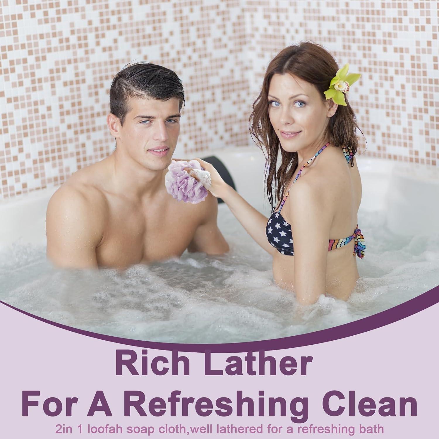 Set de 3 Esponjas de Lufa Lavables Jine para Ducha 2 en 1