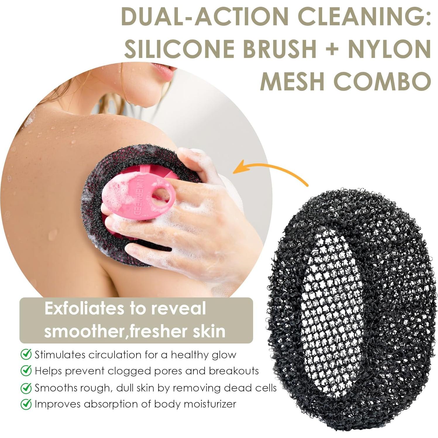 Esponja de Baño Exfoliante INNERNEED con Funda de Malla 2pcs