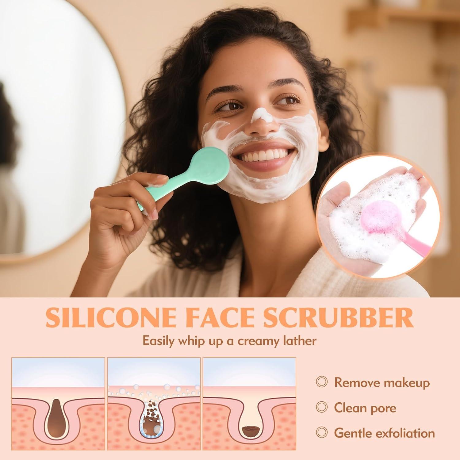 Juego de 4 cepillos faciales de silicona Shuibao - Limpieza profunda