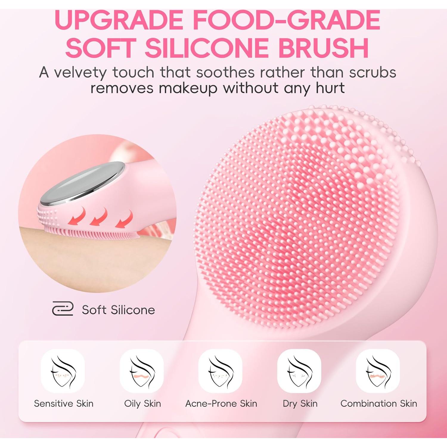 Cepillo Facial de Limpieza Prooral SK0310, Silicona Recargable 2 en 1