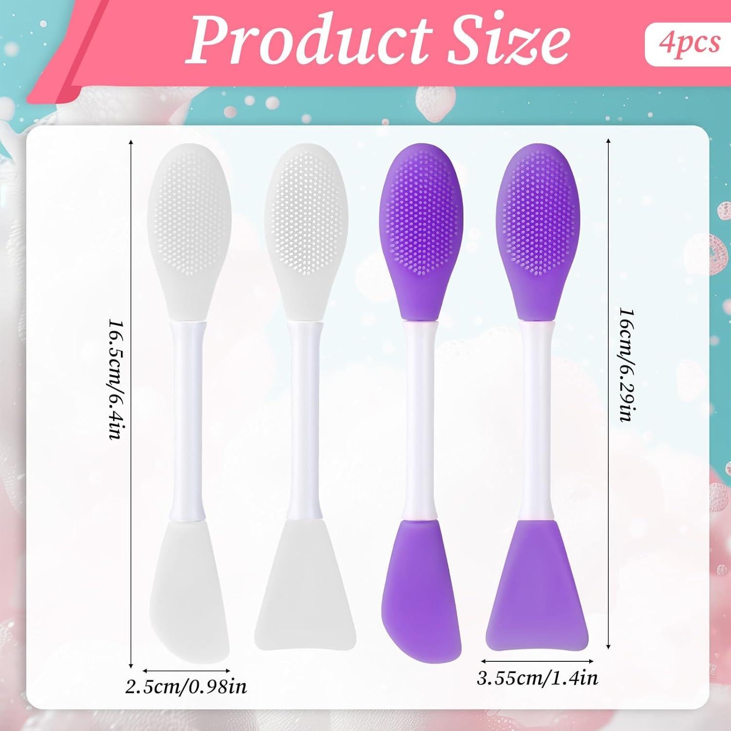 Set de 4 Cepillos Faciales Doble Lado Bruislard - Silicona