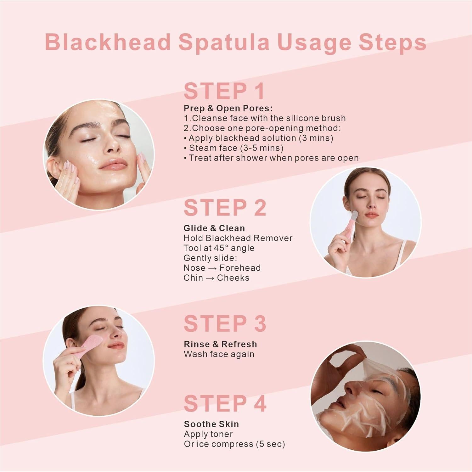 Removedor de Puntos Negros y Exfoliador Facial YEADMAL Rosa