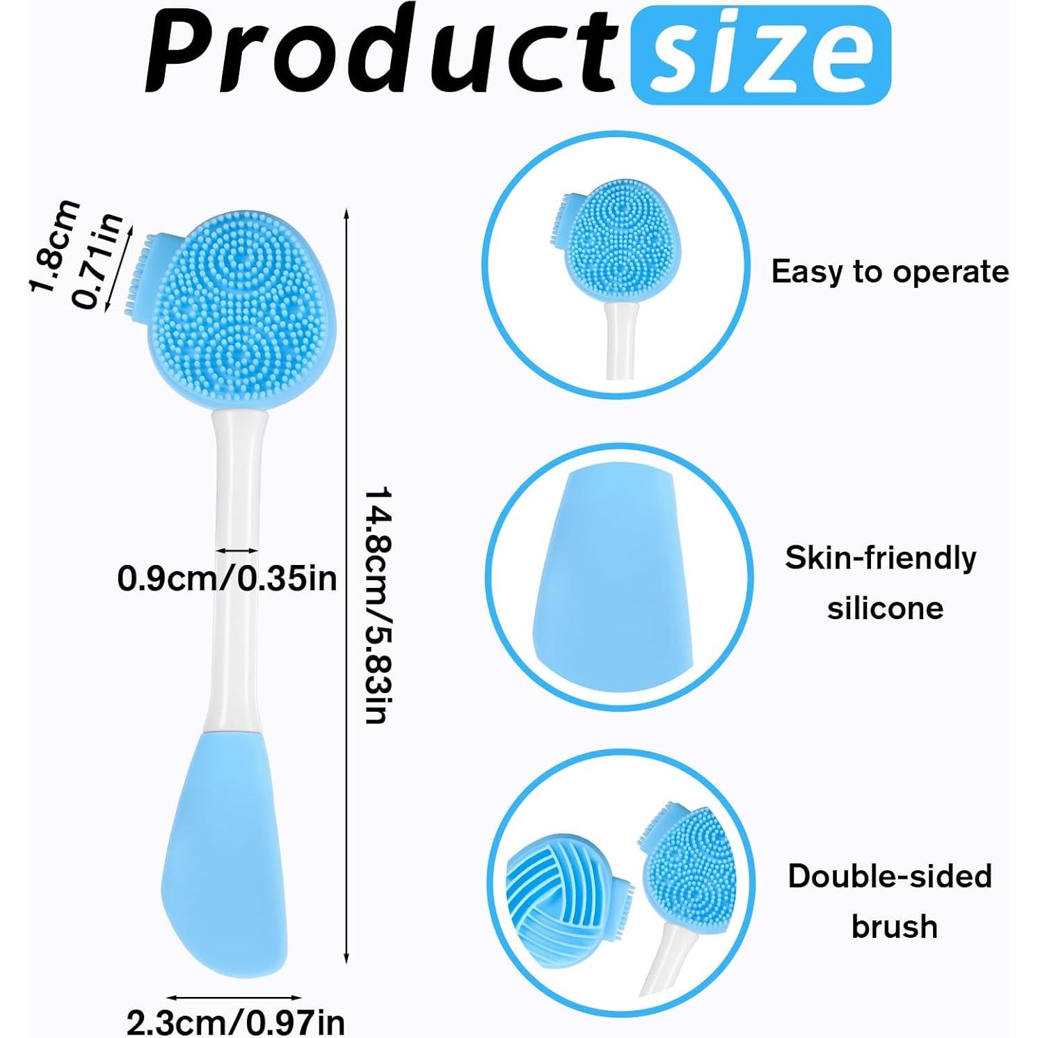 Exfoliador Facial de Silicona Azul FdcZeyxior 14.8 cm 4 en 1