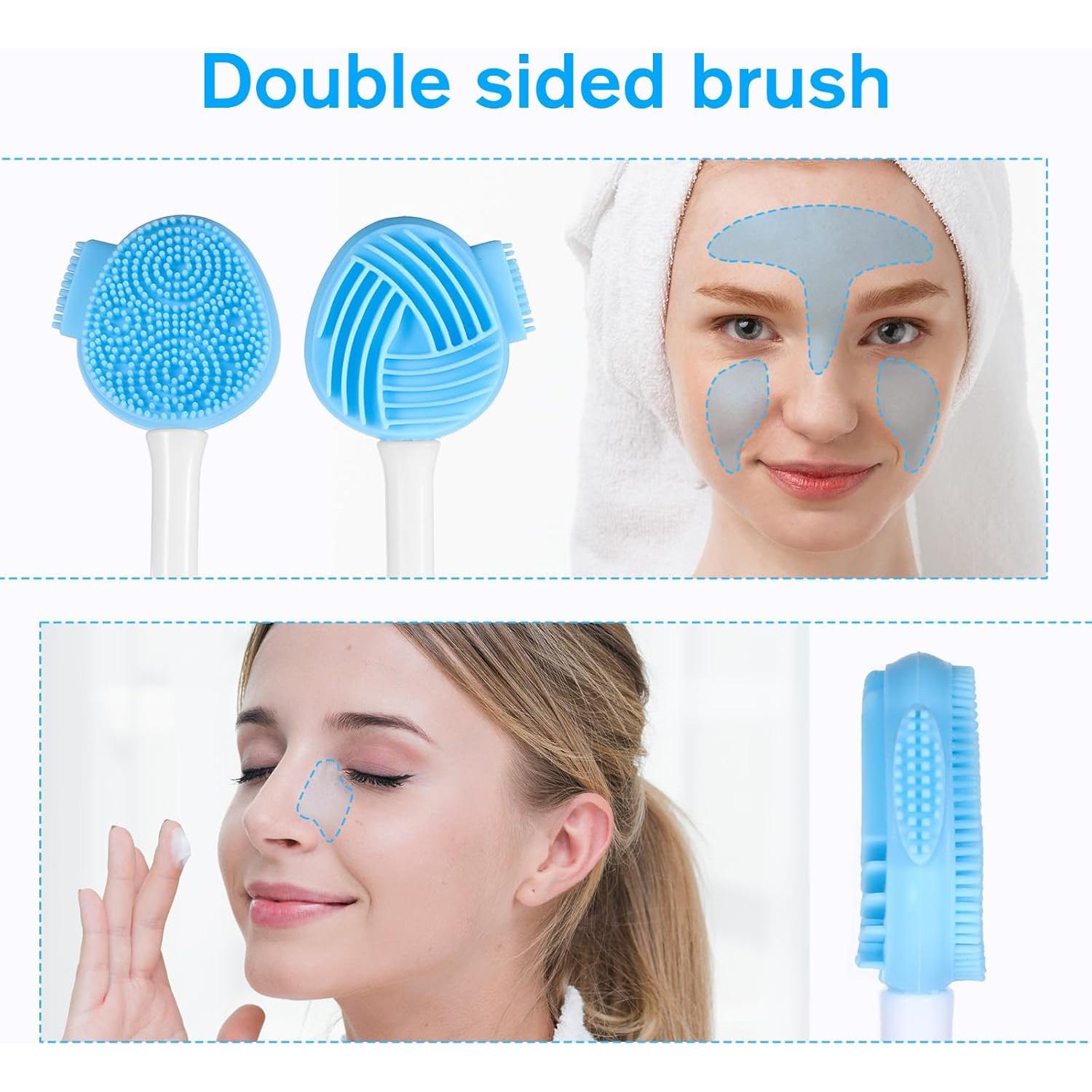 Exfoliador Facial de Silicona Azul FdcZeyxior 14.8 cm 4 en 1