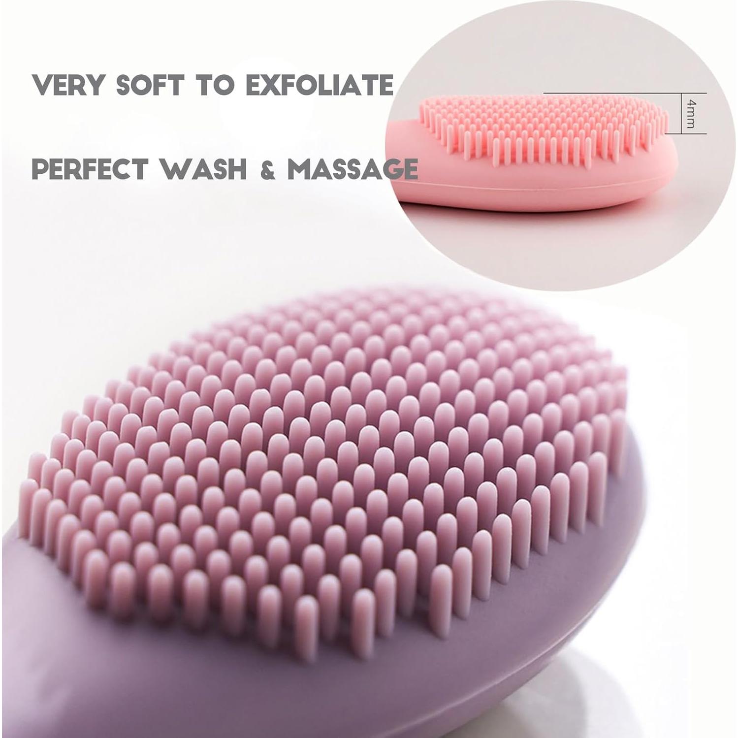 Brocha Facial de Silicona Shenzhen Sigrid 17.27cm Rosa/Púrpura