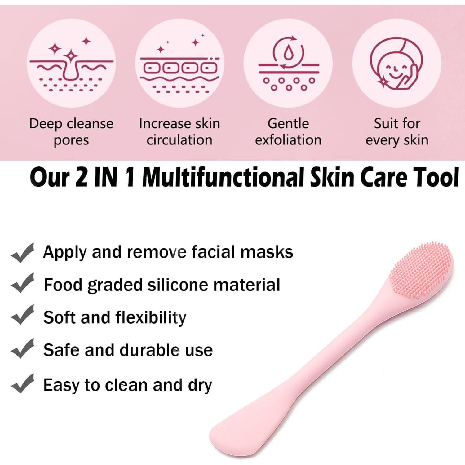 Cepillo Facial de Silicona 2 en 1 Huizhou - Exfoliación y Masaje