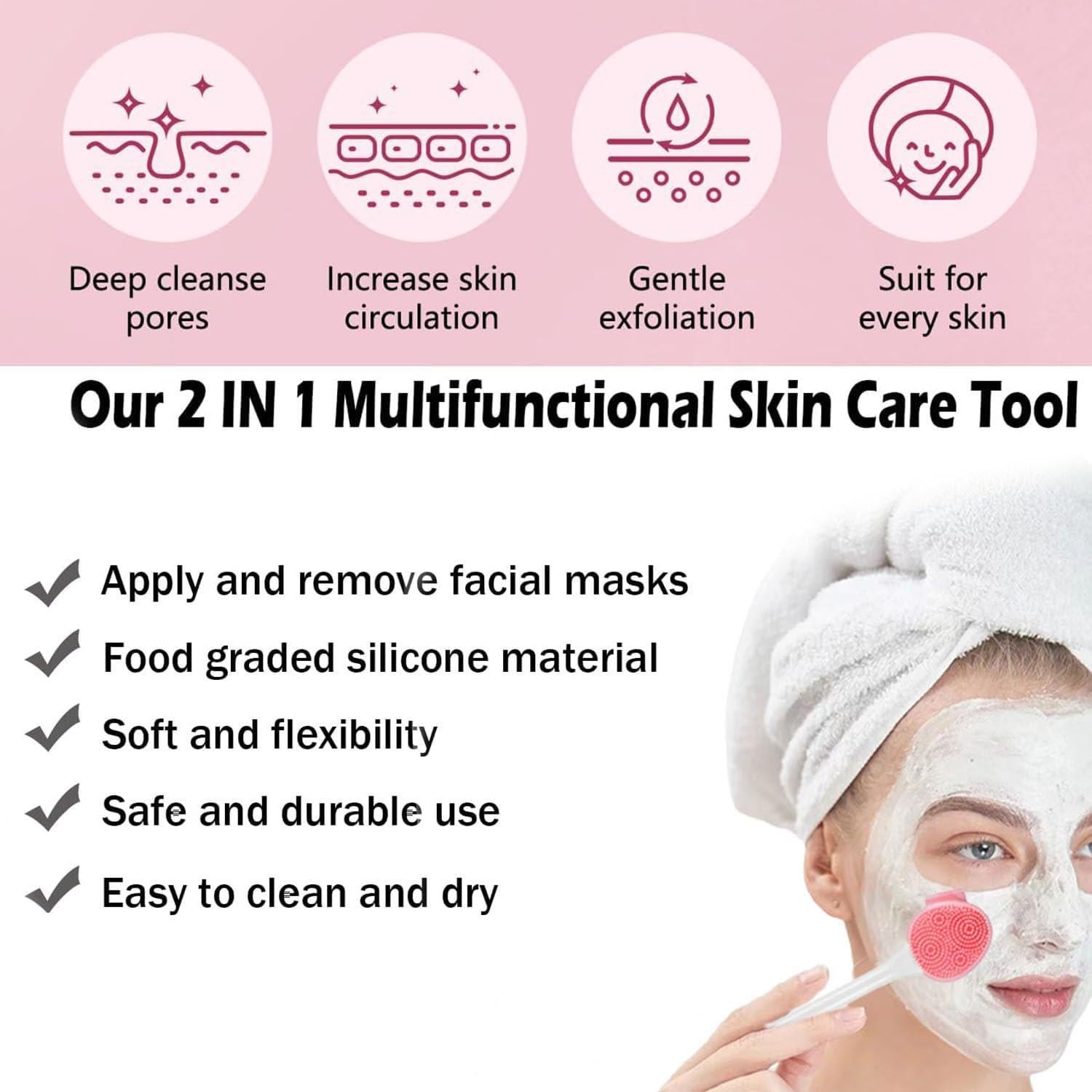 Cepillo Facial de Silicona 3 en 1 Huizhou - Exfoliante y Limpieza