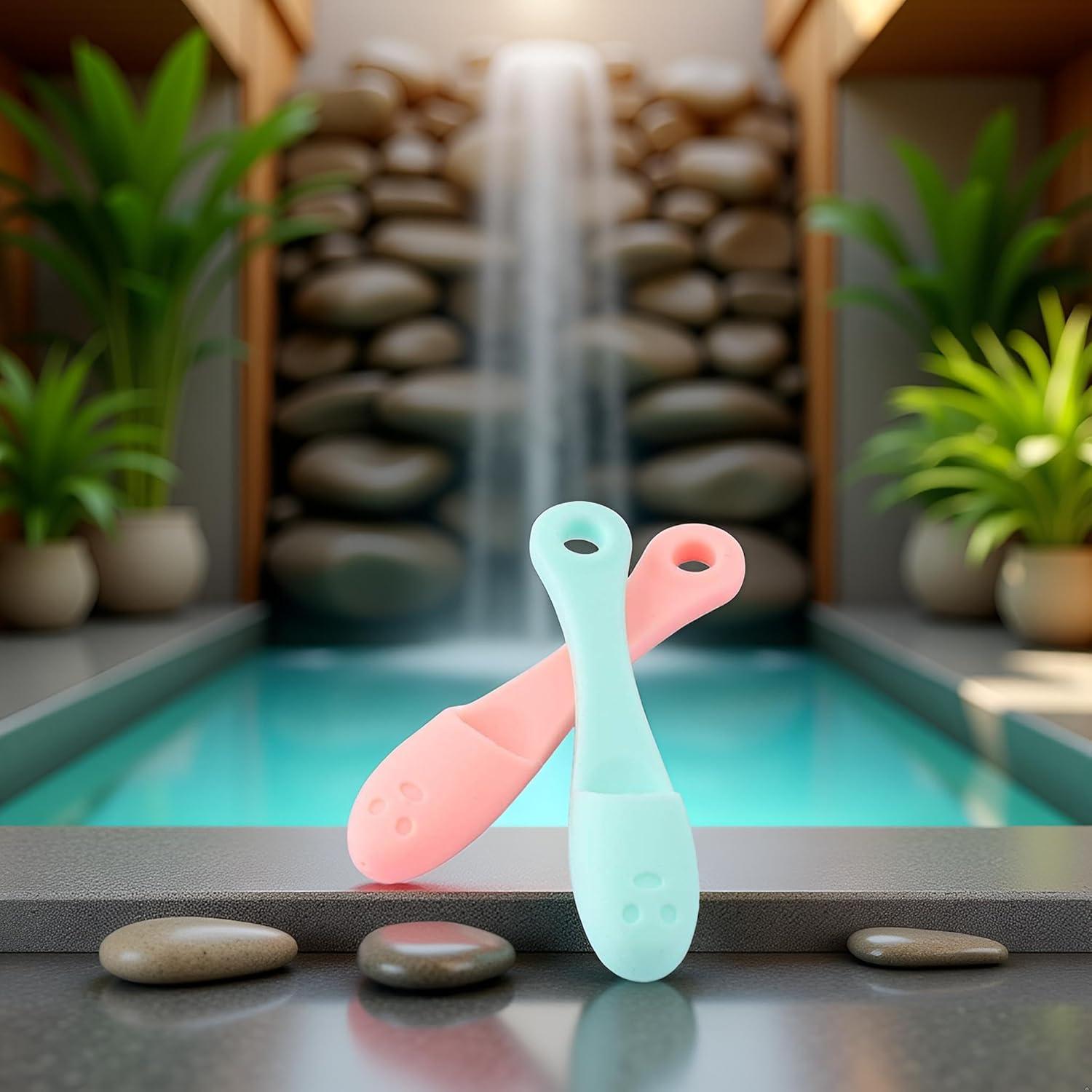 Juego de 2 Cepillos Faciales de Silicona Myuiao Verde y Rojo