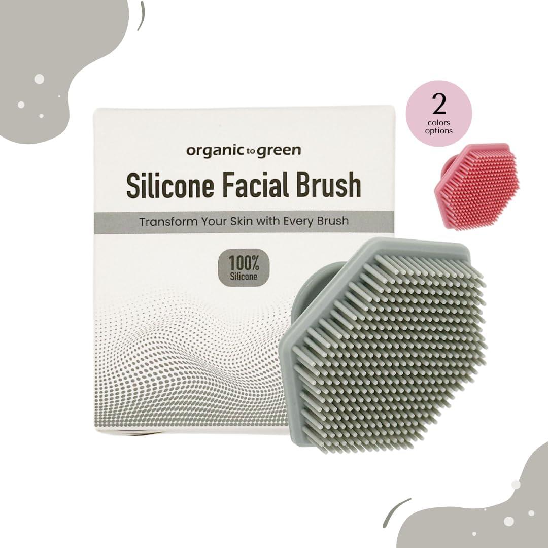 Cepillo Facial de Silicona Orgánico a Verde Gris - Exfoliante Suave