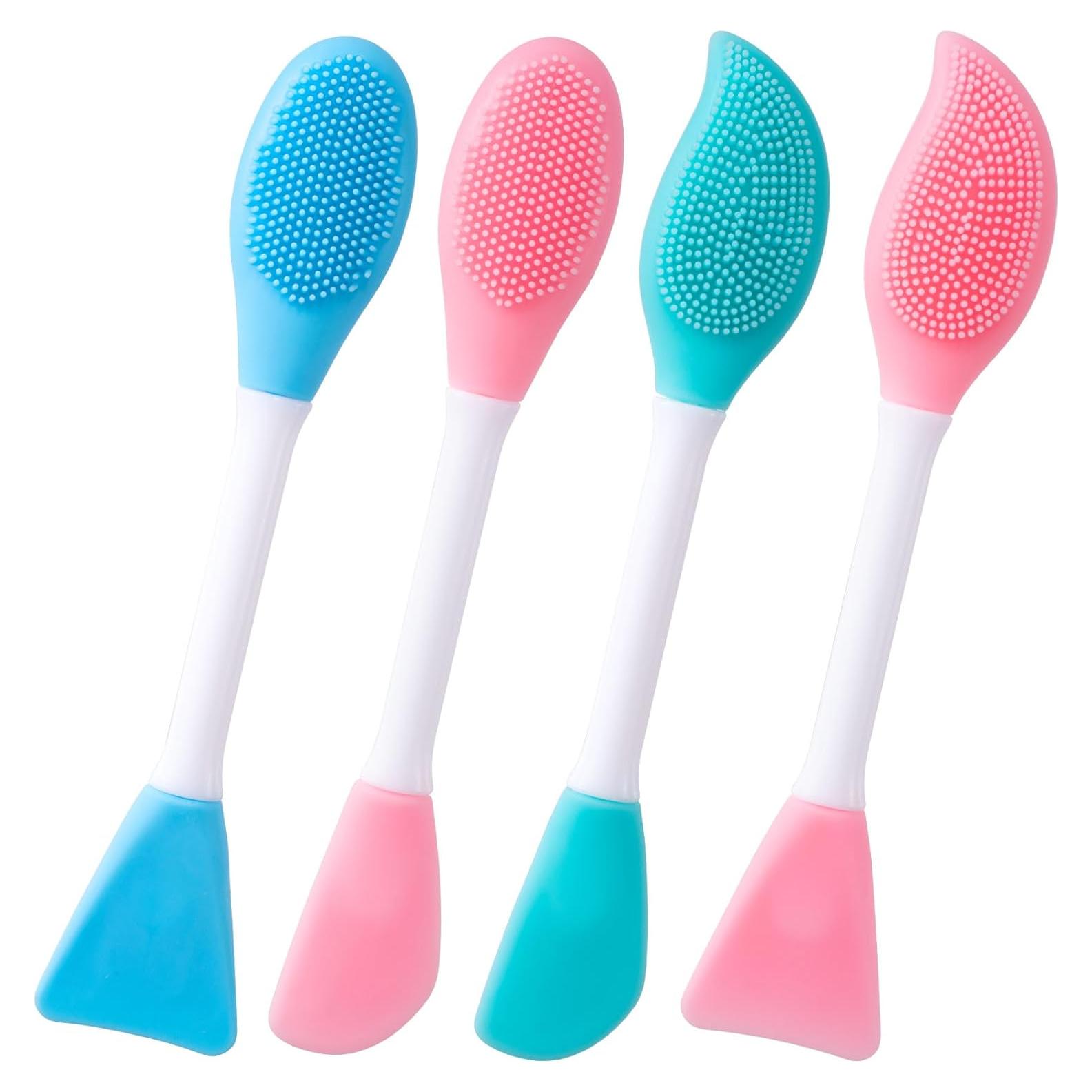 4 Cepillos Faciales de Silicona YALOJE 2 en 1 Doble Cara