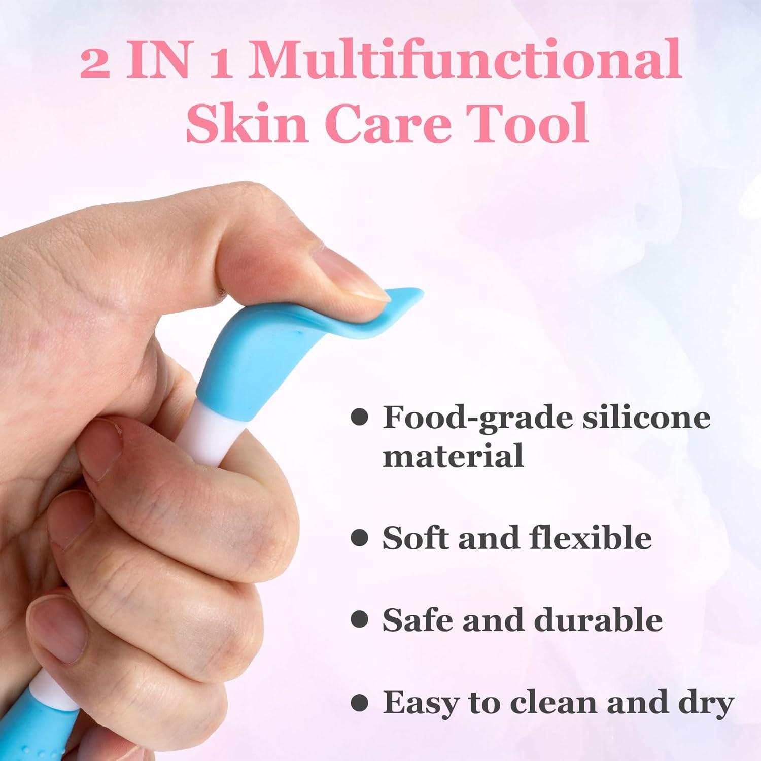 4 Cepillos Faciales de Silicona YALOJE 2 en 1 Doble Cara