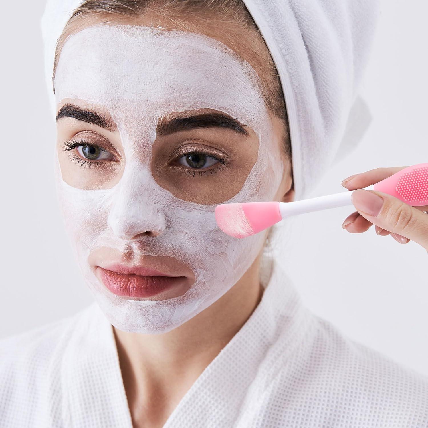 4 Cepillos Faciales de Silicona YALOJE 2 en 1 Doble Cara