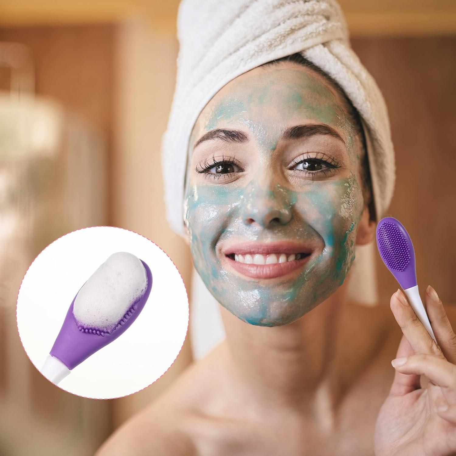 Cepillo Limpiador de Poros Facial Alrhso 4 Piezas Silicona