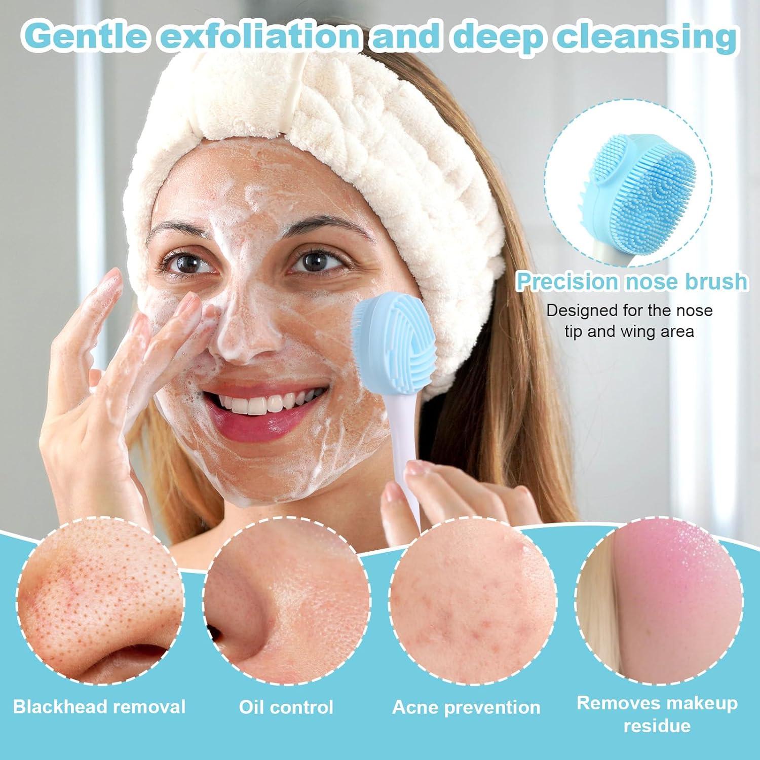 2 Cepillos Faciales de Silicona Lasuroa - Exfoliador Doble Cara