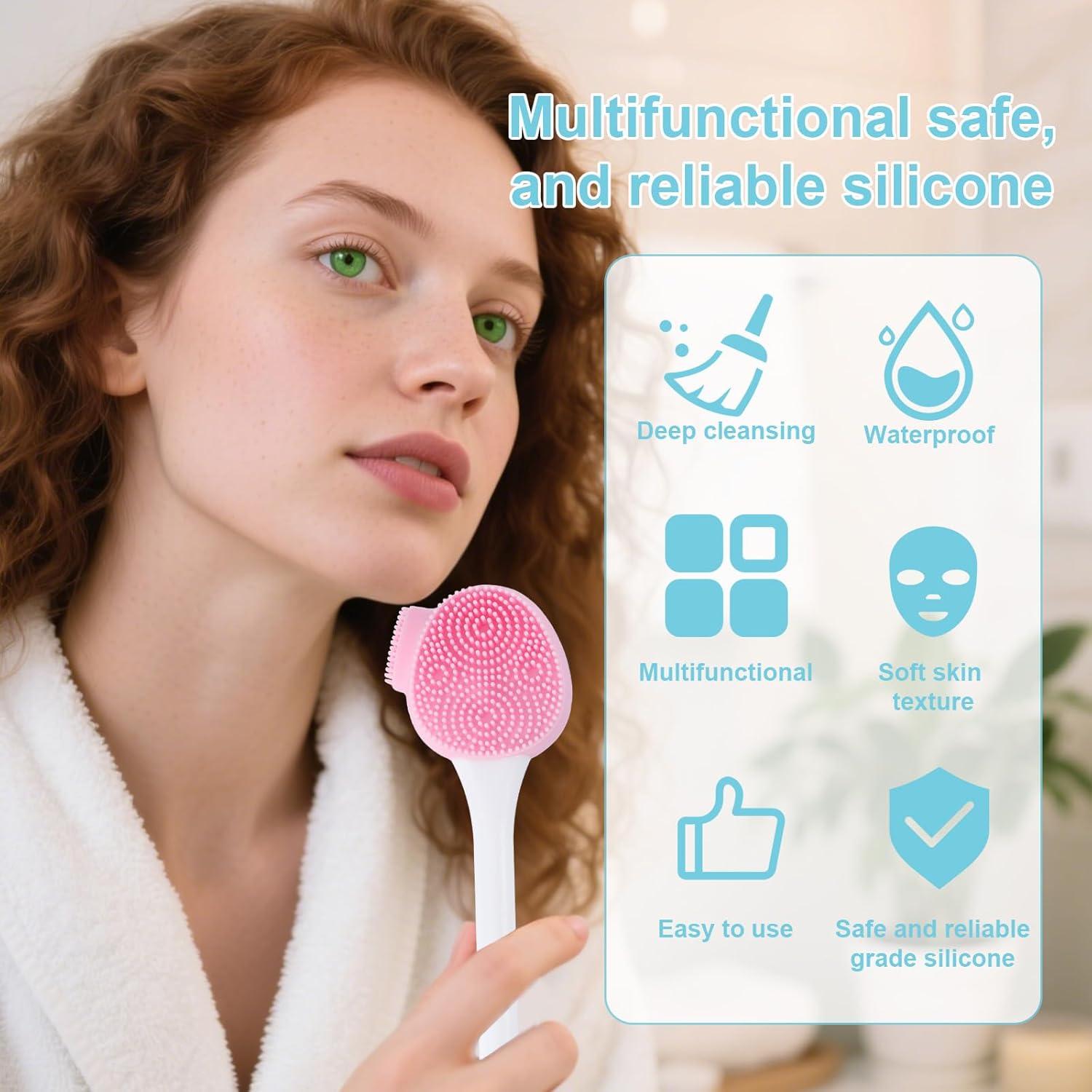 2 Cepillos Faciales de Silicona Lasuroa - Exfoliador Doble Cara