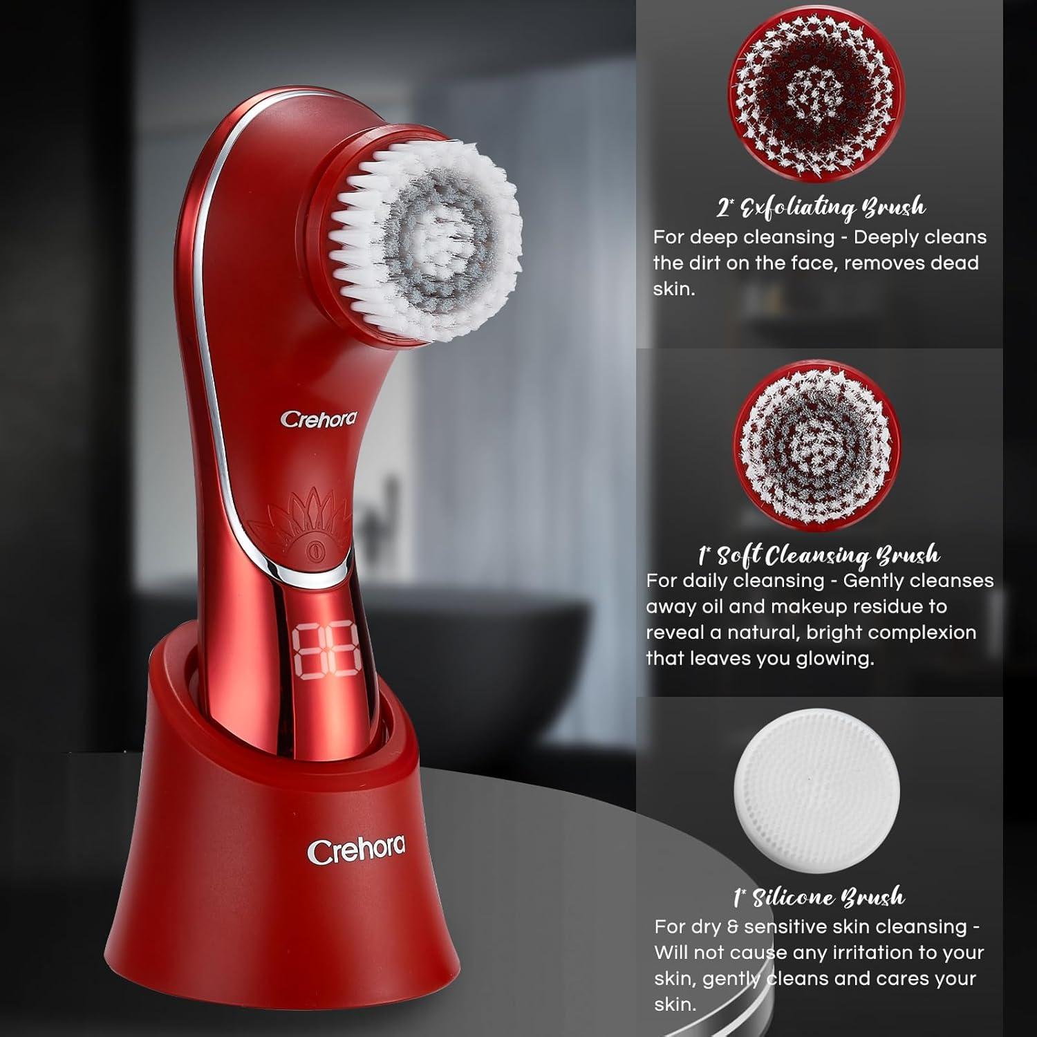 Cepillo Facial Eléctrico Crehora CR-2066, IPX7, 4 Cabezas