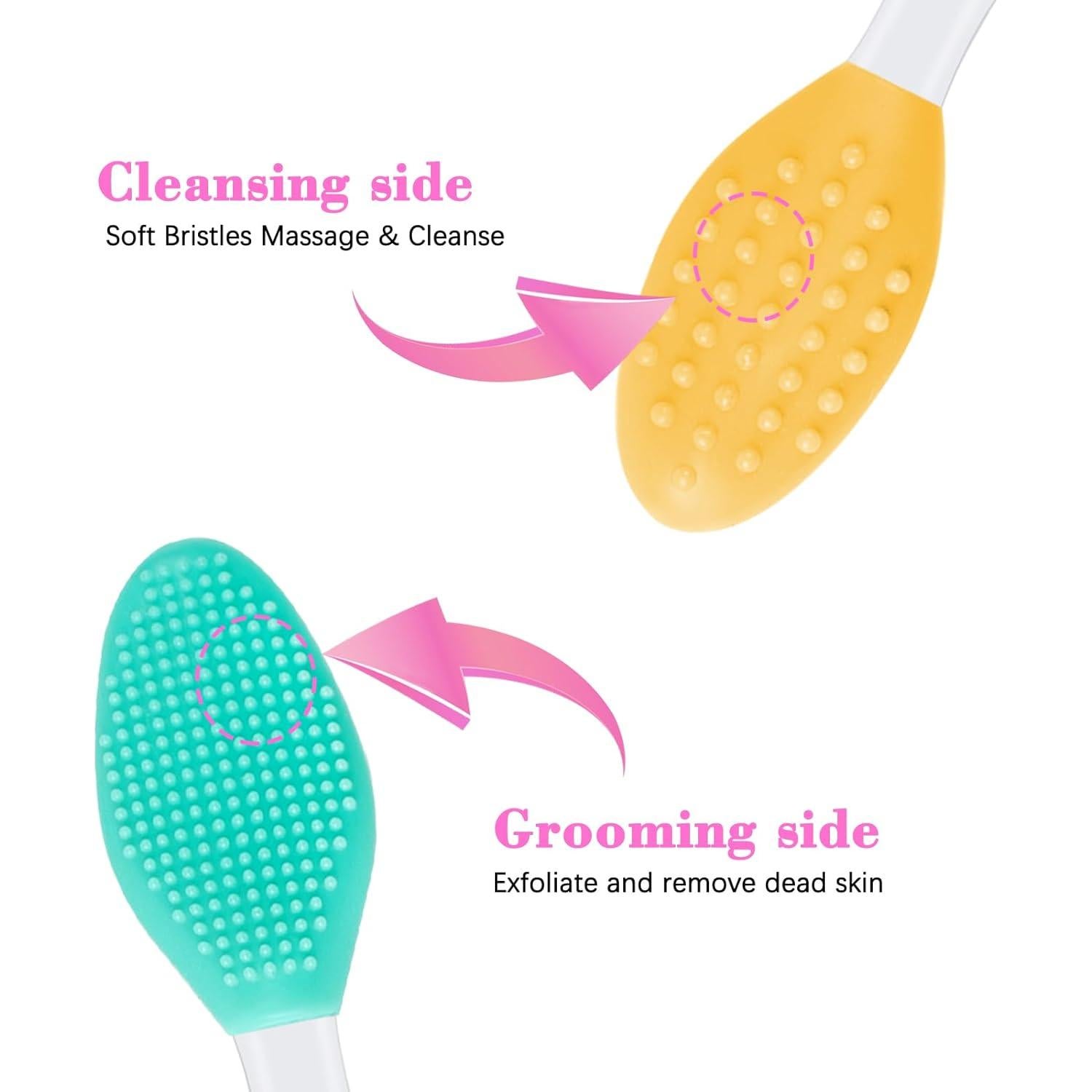 10 Cepillos Faciales de Silicona Doble Cara Exfoliantes LLMSIX