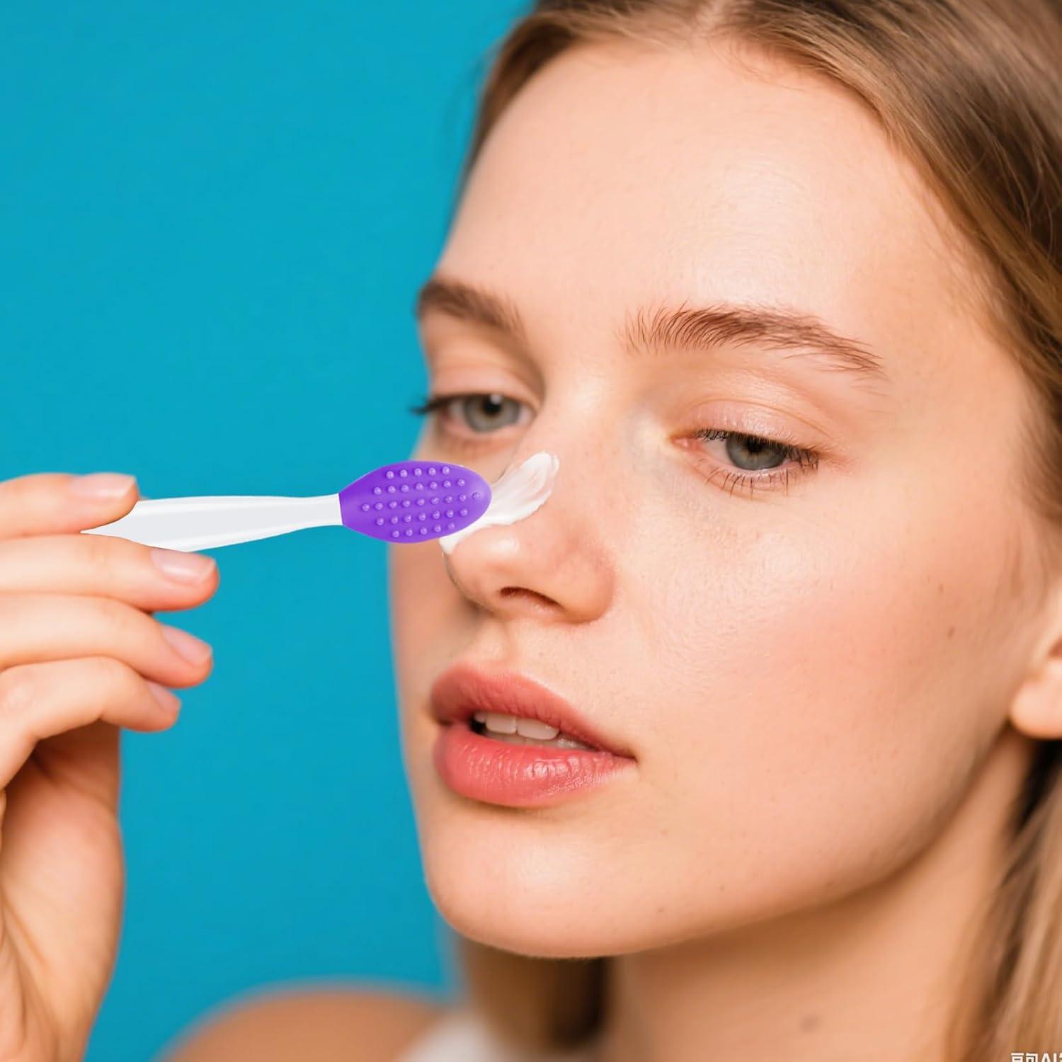 10 Cepillos Faciales de Silicona Doble Cara Exfoliantes LLMSIX