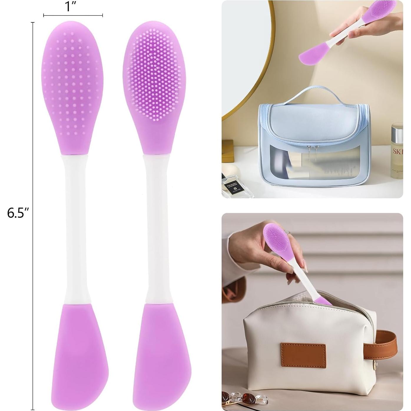 Paquete de 4 Aplicadores de Mascarilla Facial Silicona 2 en 1