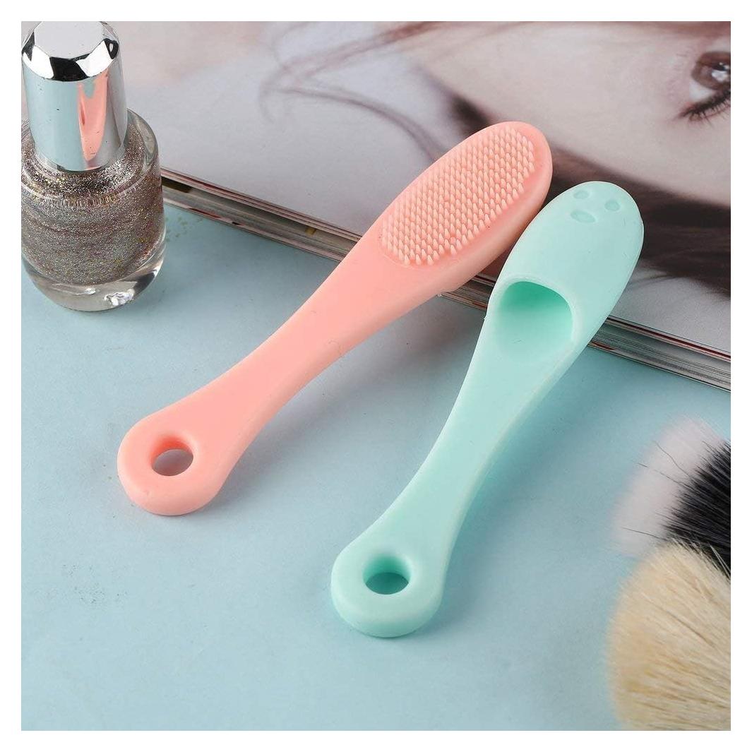 Limpiador Facial de Silicona DPWOUM 2 Pcs Verde y Rosa