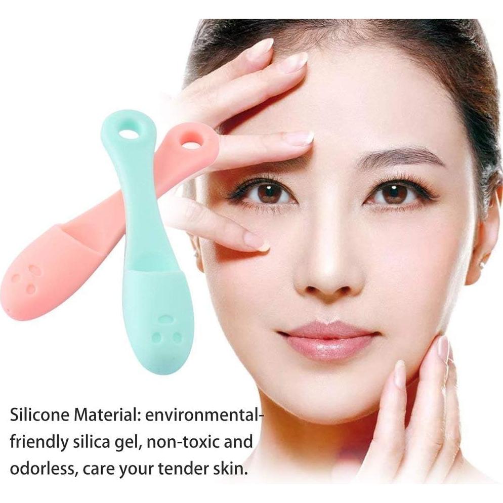 Limpiador Facial de Silicona DPWOUM 2 Pcs Verde y Rosa