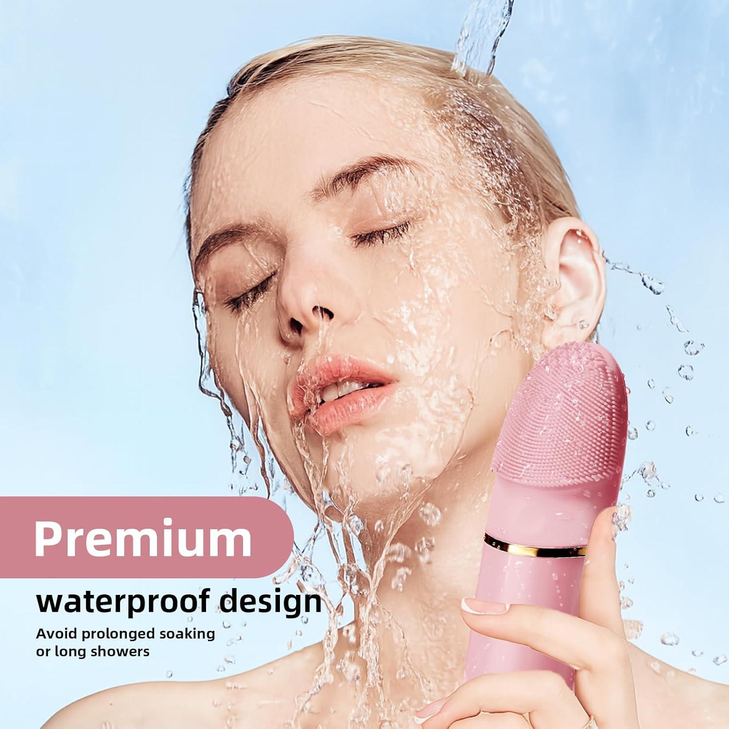 Cepillo Facial Eléctrico KZERO Rosa de Silicona Suave