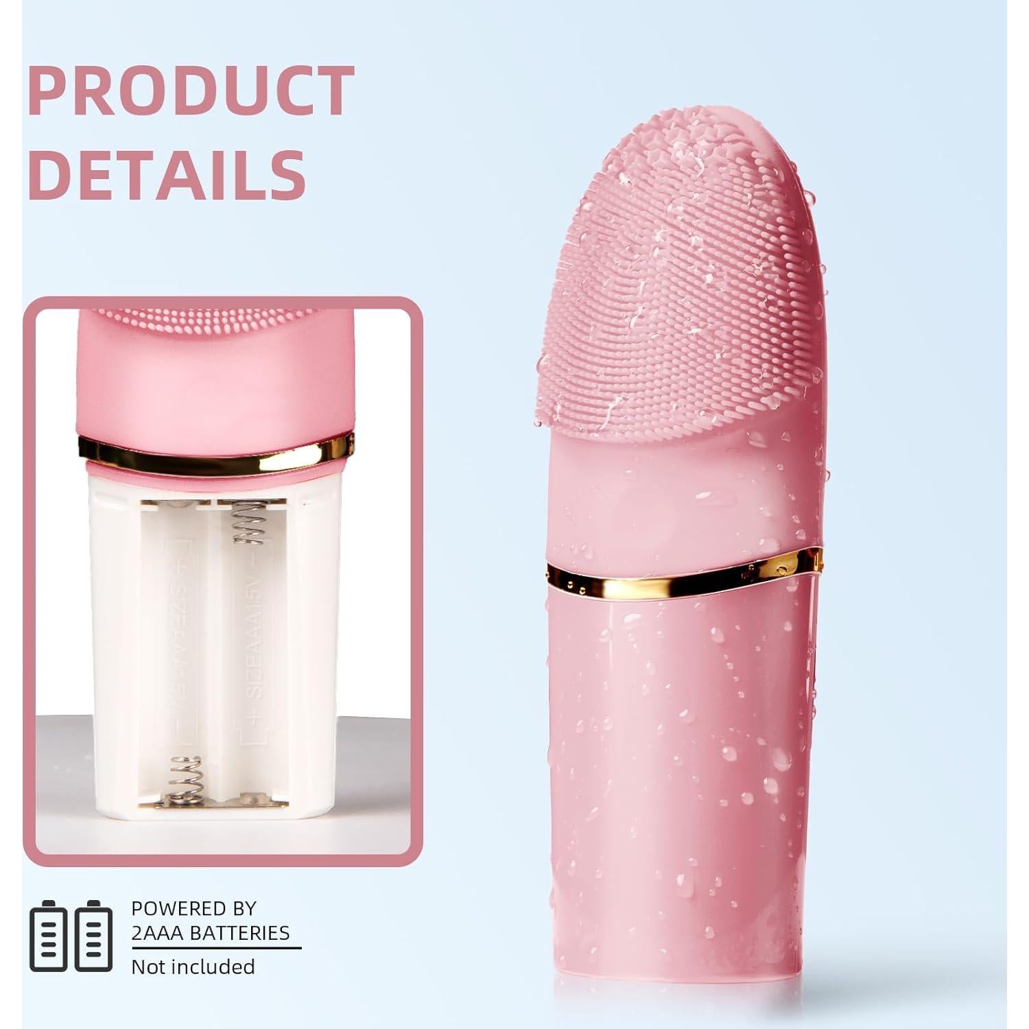 Cepillo Facial Eléctrico KZERO Rosa de Silicona Suave