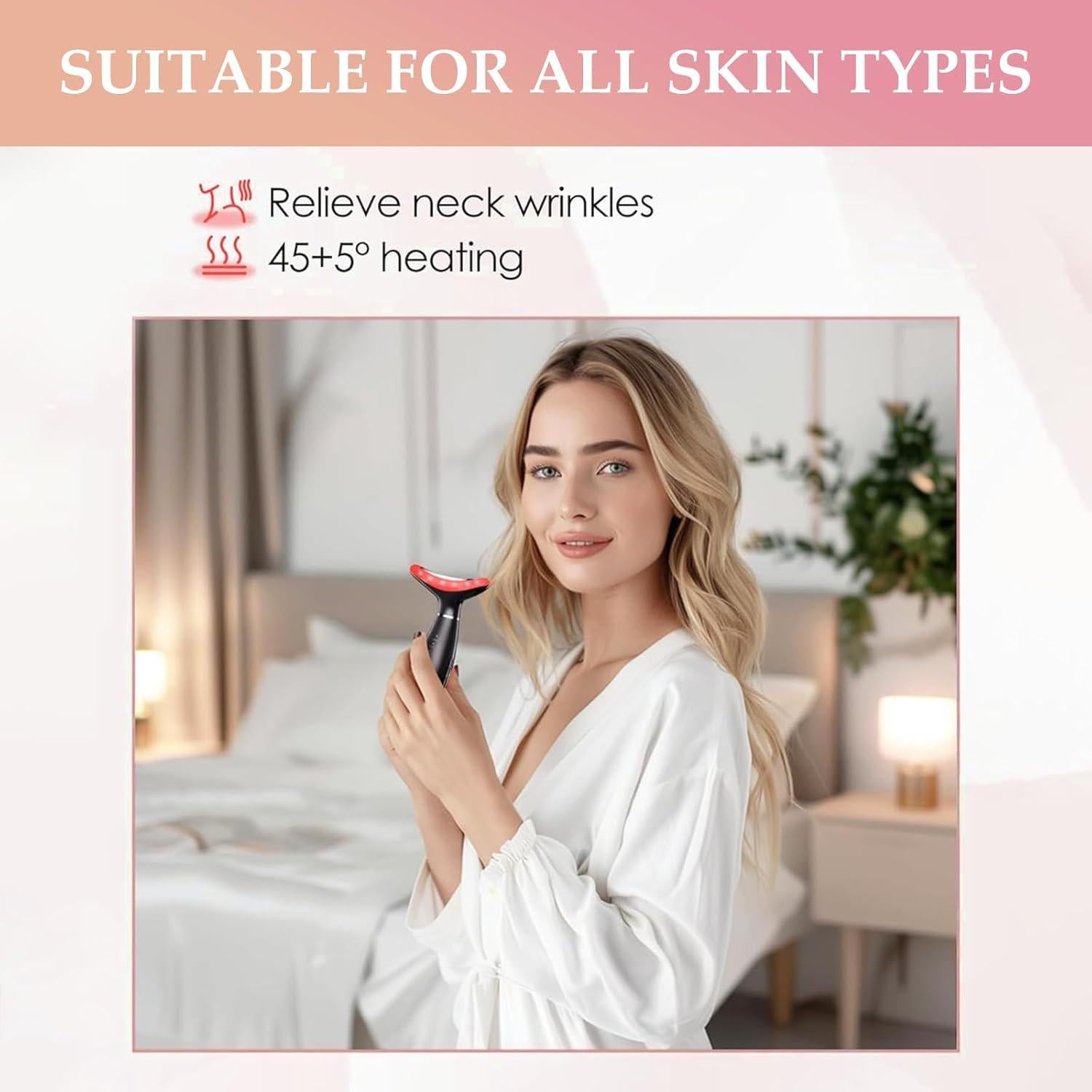 Masajeador Facial y de Cuello Linfático Erdnretl 7 Colores