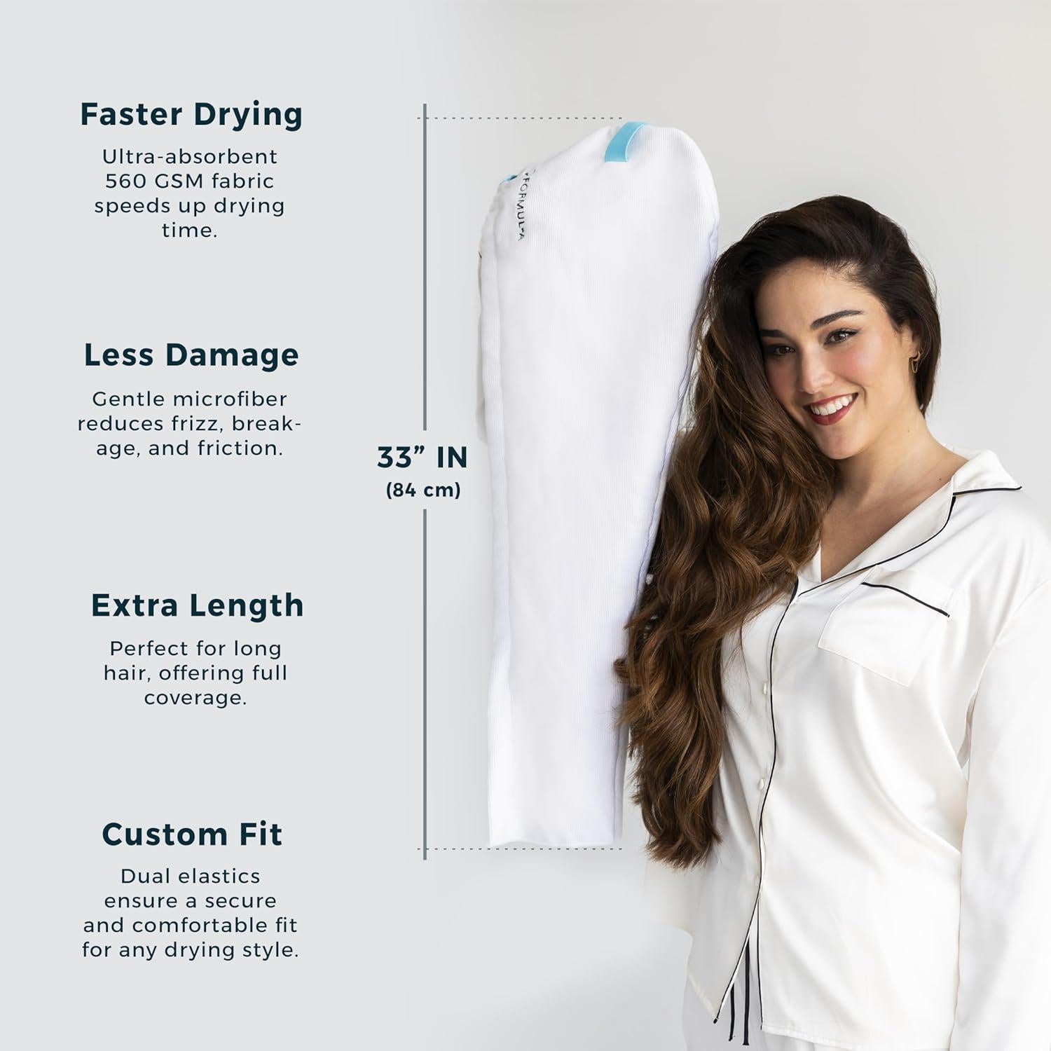 Toalla de Microfibra para el Cabello FORMUL-A 83.82x30.48cm Antifrizz