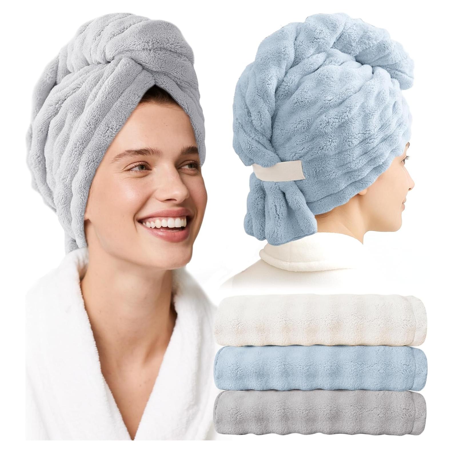 Toallas de Microfibra para el Cabello ROLSHOL - Paquete de 3