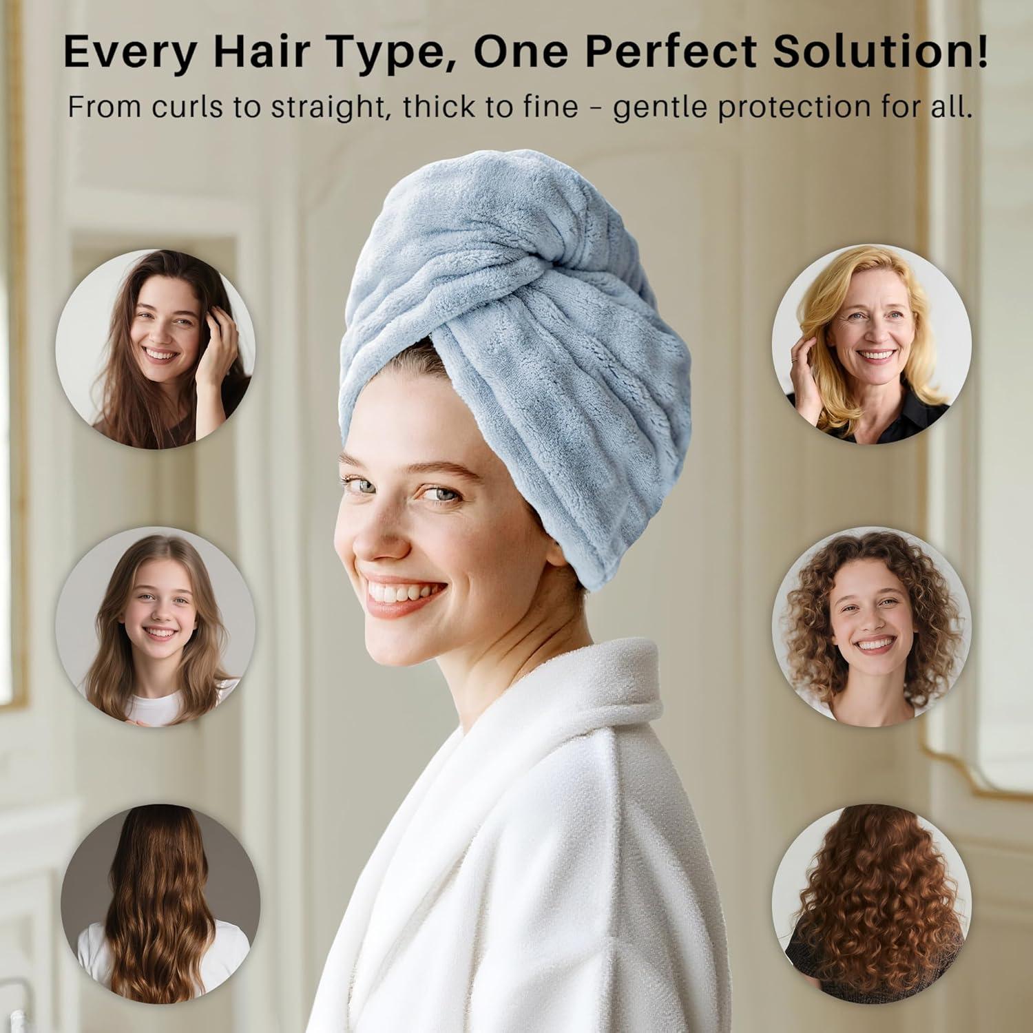 Toallas de Microfibra para el Cabello ROLSHOL - Paquete de 3