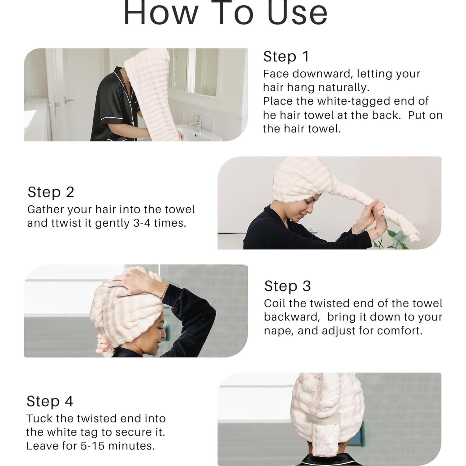 Toallas de Microfibra para el Cabello ROLSHOL - Paquete de 3