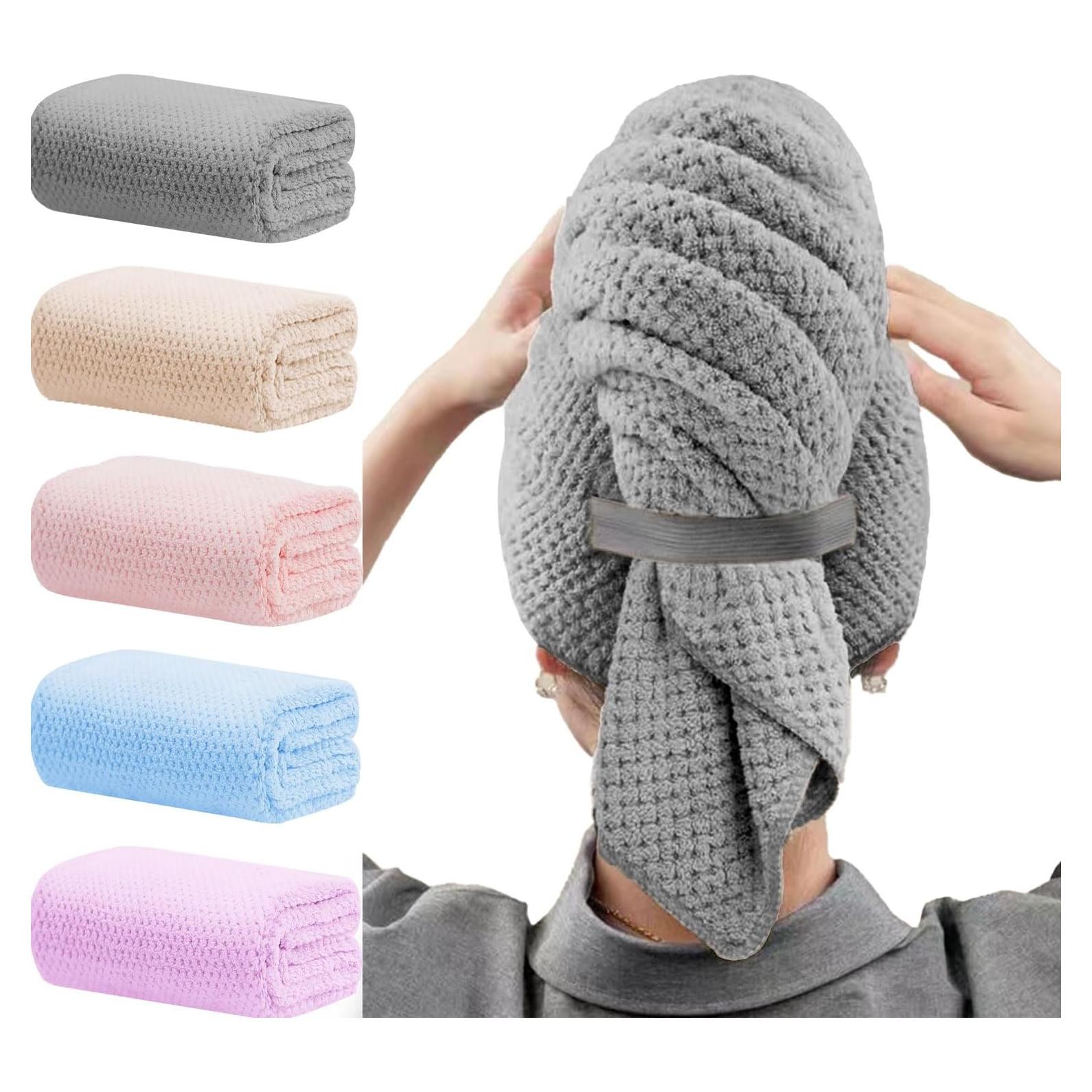 Toallas de Microfibra para Cabello Wuwahold, 5 Piezas 101.6x50.8 cm