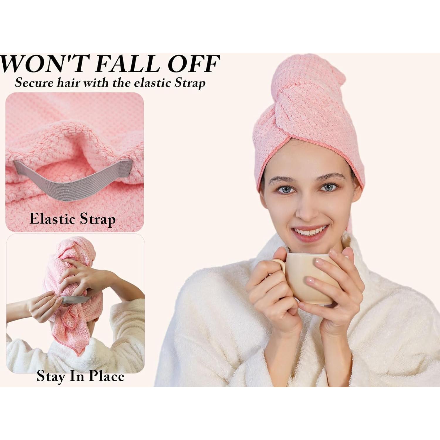 Toallas de Microfibra para Cabello Wuwahold, 5 Piezas 101.6x50.8 cm