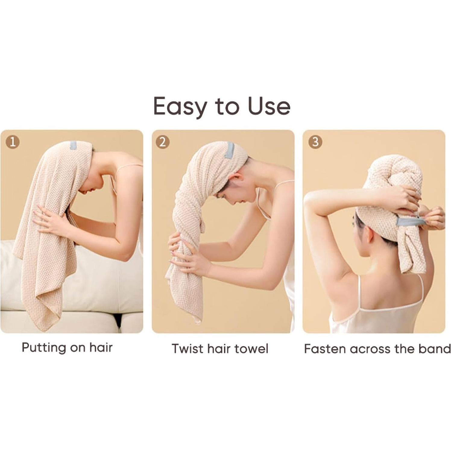 Toallas de Microfibra para Cabello Wuwahold, 5 Piezas 101.6x50.8 cm