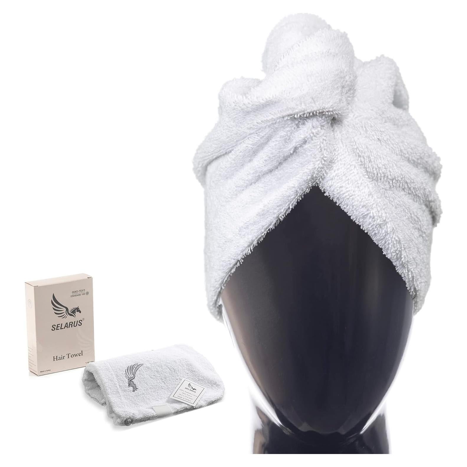 Toalla de Cabello de Algodón Turco Selarus 25.4x66 cm