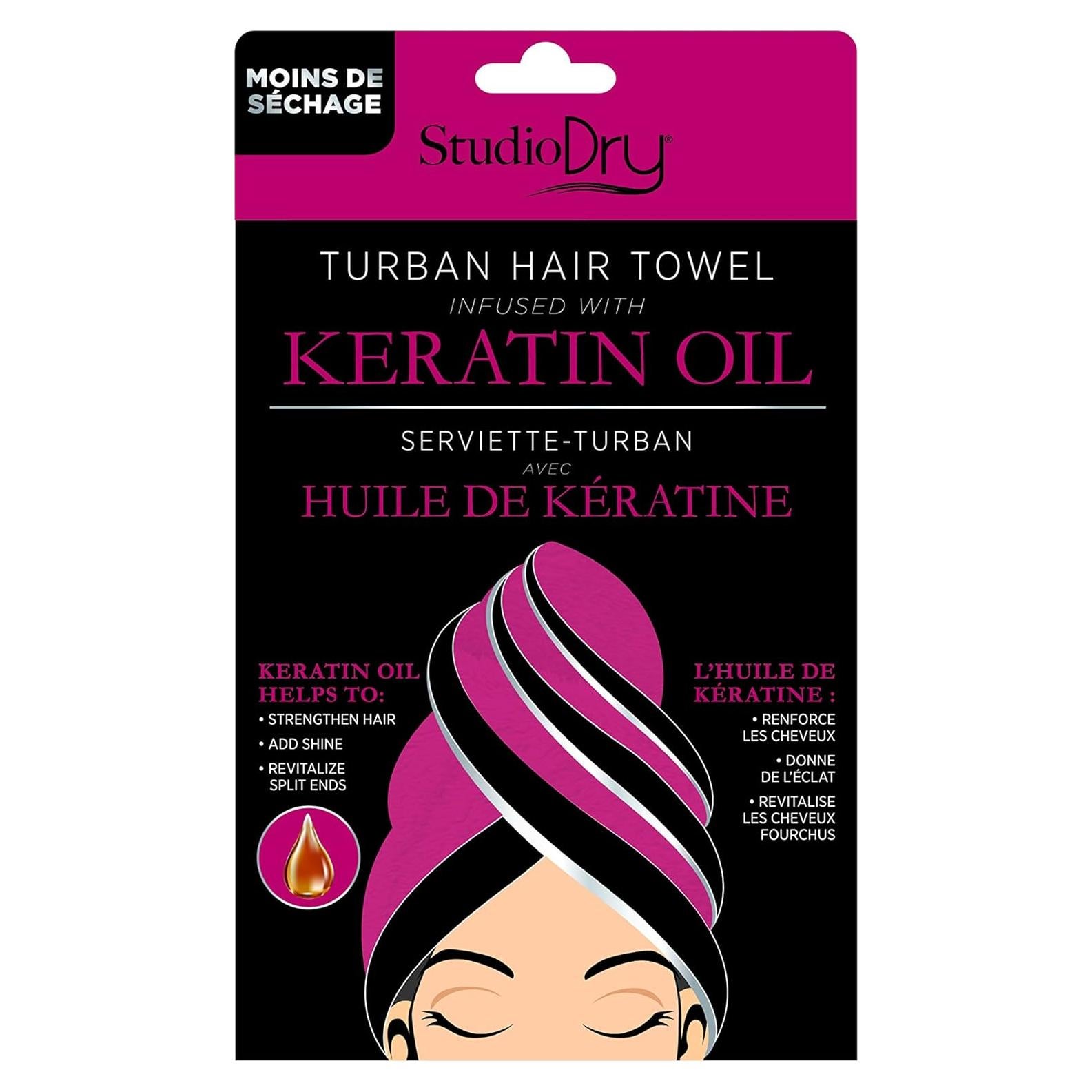 Toalla Turbante Microfibra Infundida Queratina Danielle 16x25cm