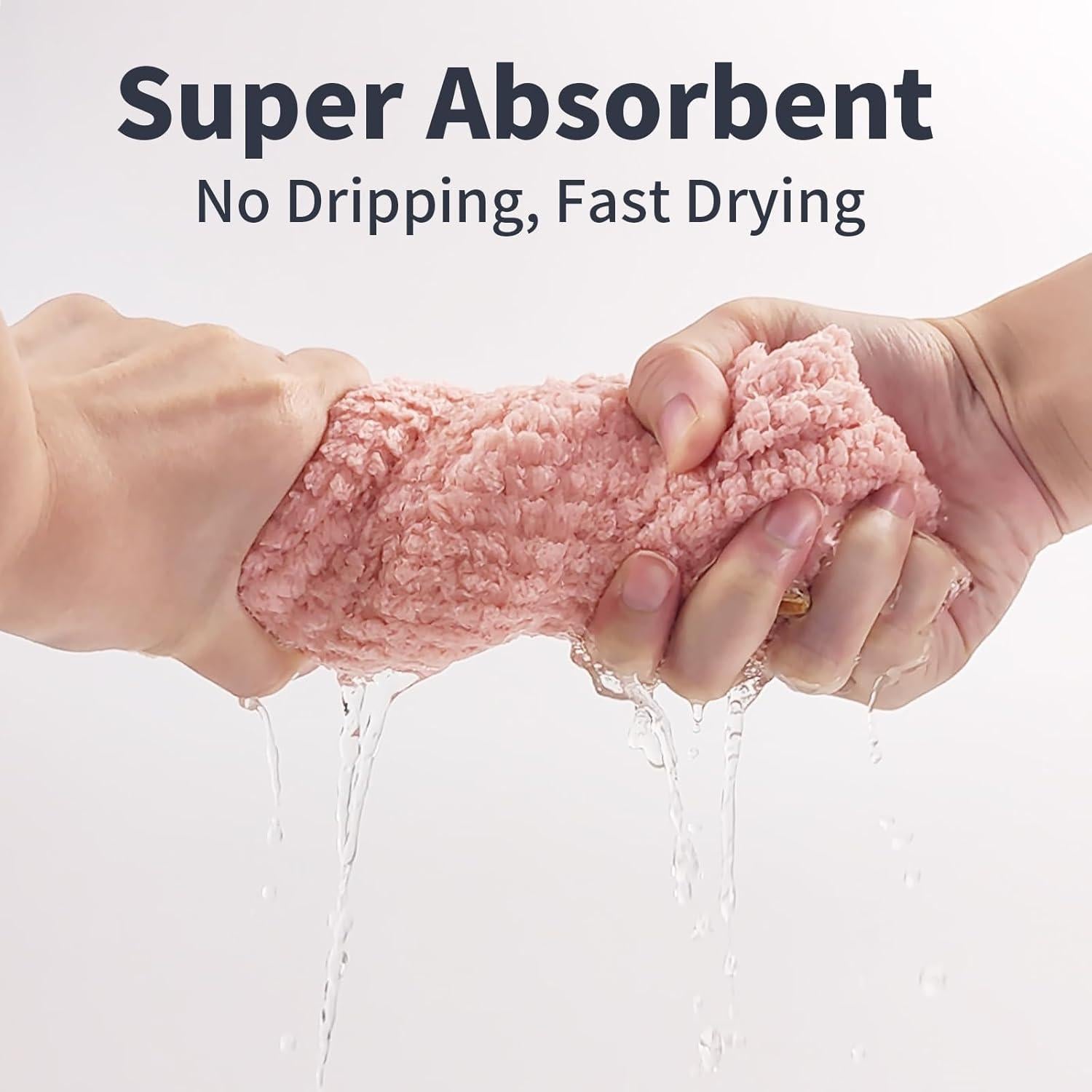 Paquete de 2 Toallas de Microfibra HFZRZFH para Cabello - Rosa y Beige