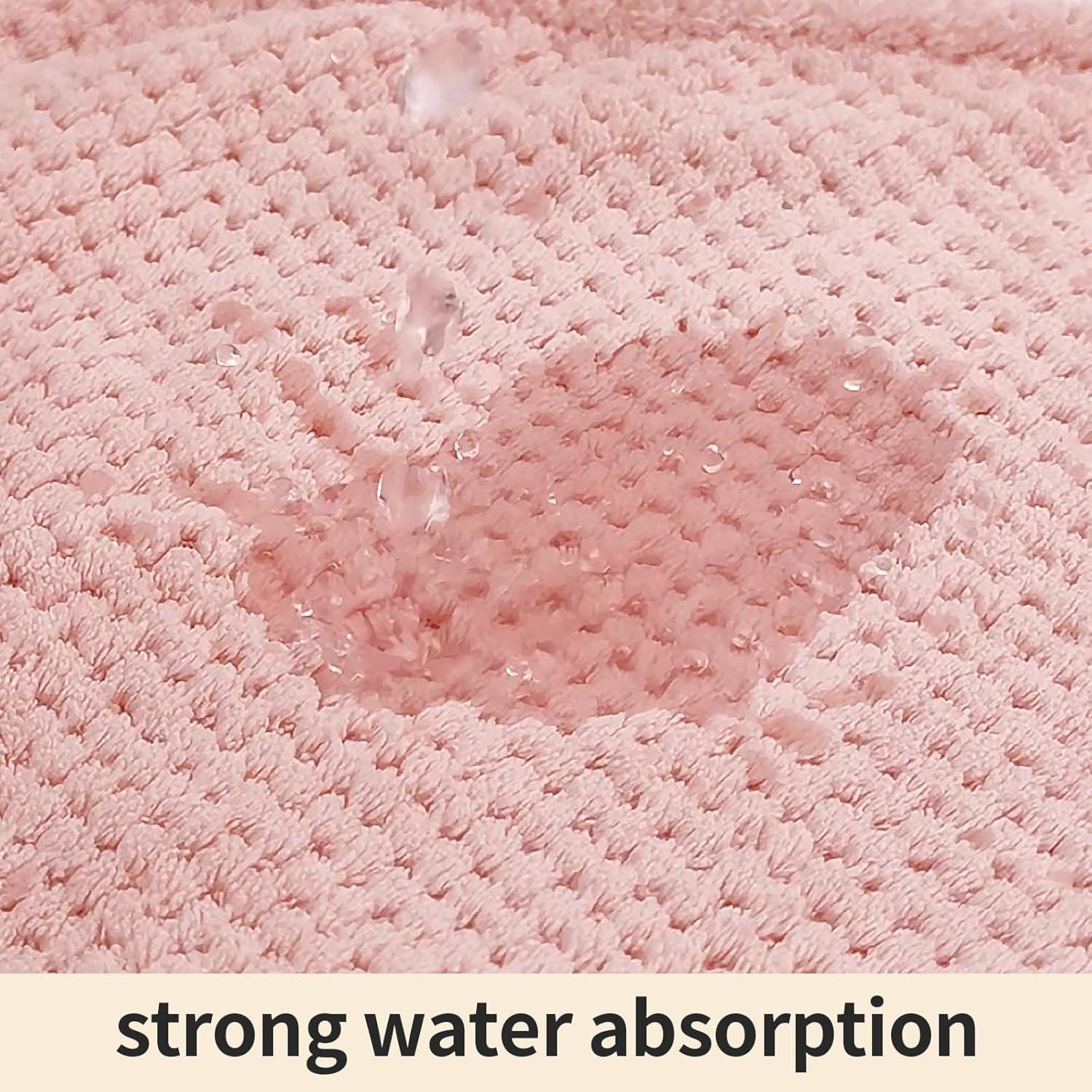 Paquete de 2 Toallas de Microfibra HFZRZFH para Cabello - Rosa y Beige