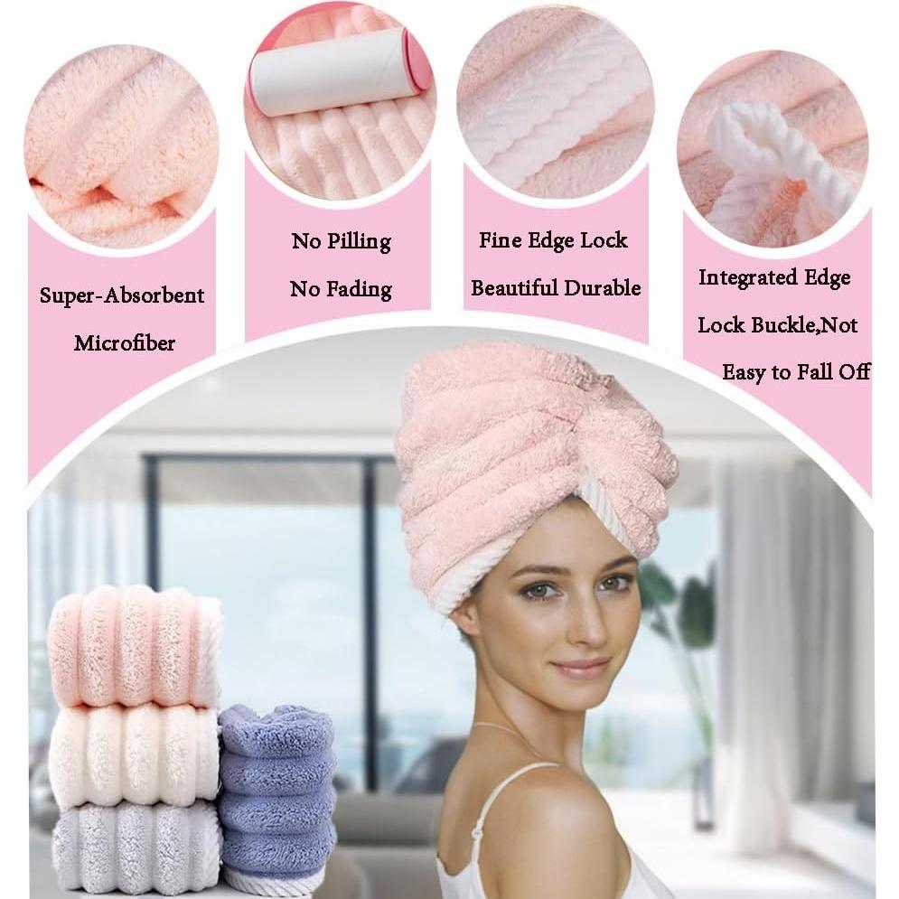 Toalla de Microfibra para Cabello Jenmex 2 Piezas Absorbente