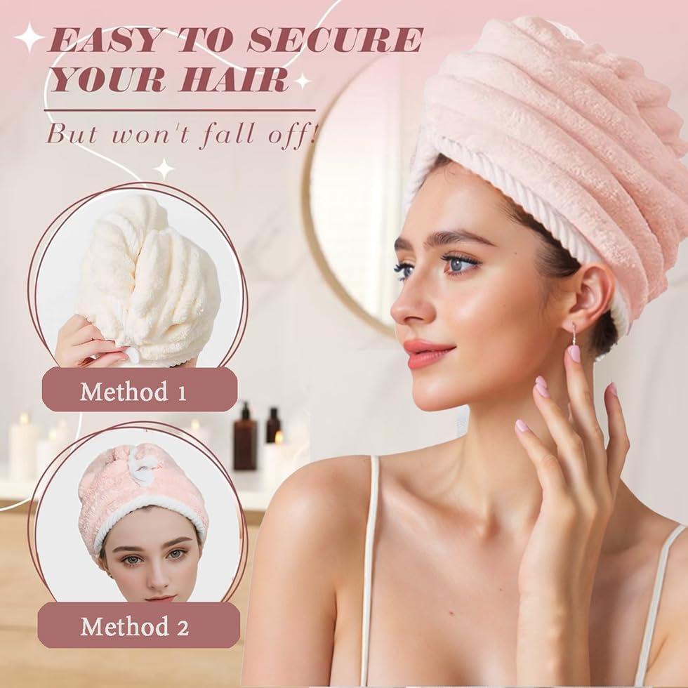 Toalla de Microfibra para Cabello Jenmex 2 Piezas Absorbente