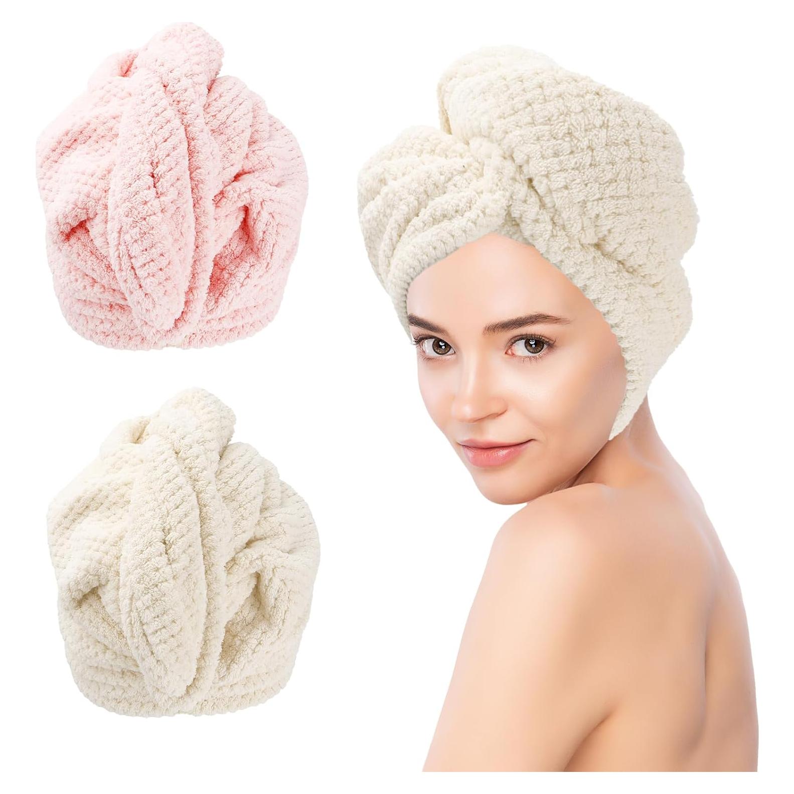 Toalla de Microfibra para Cabello VToALARD 2 Piezas Absorbentes