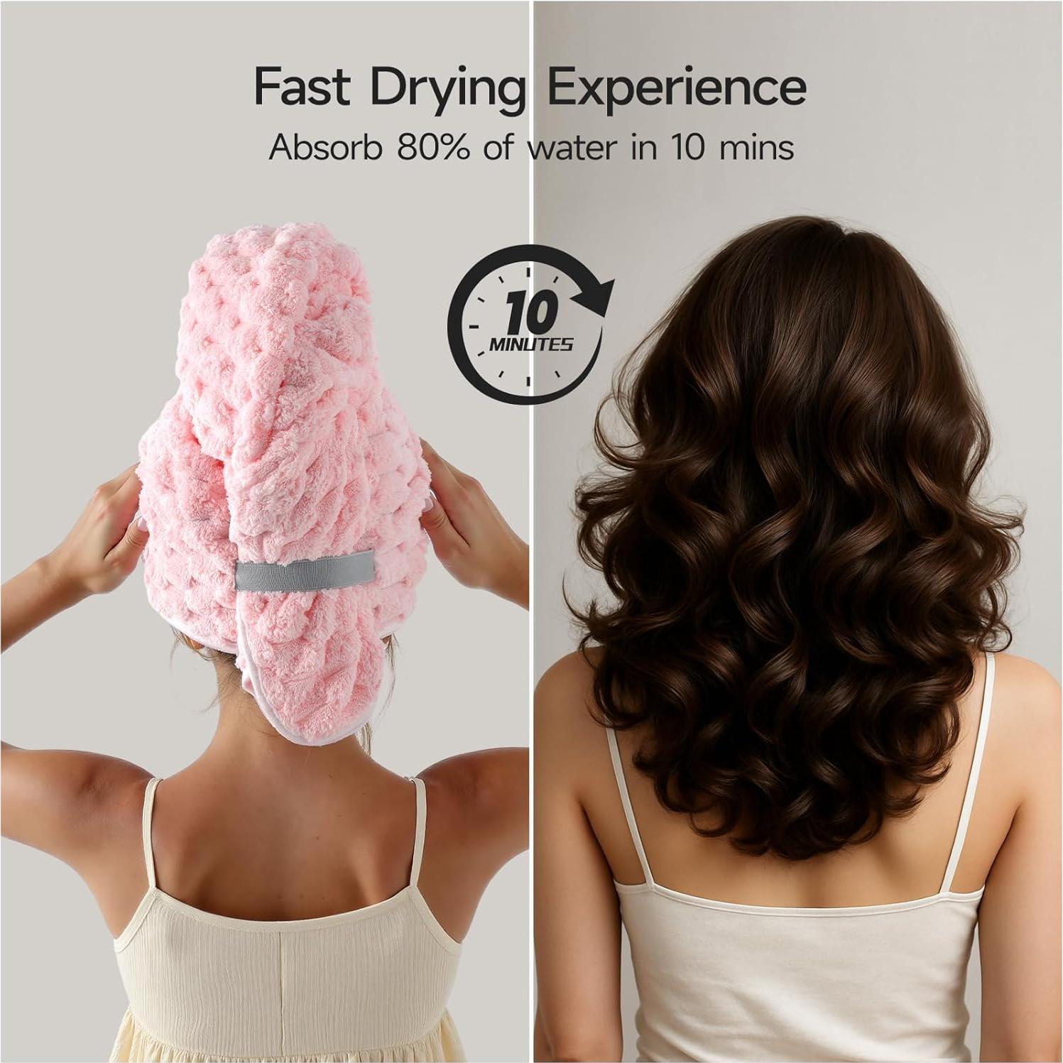 Toalla de Microfibra Rosa REDKISS 61x107 cm para Cabello